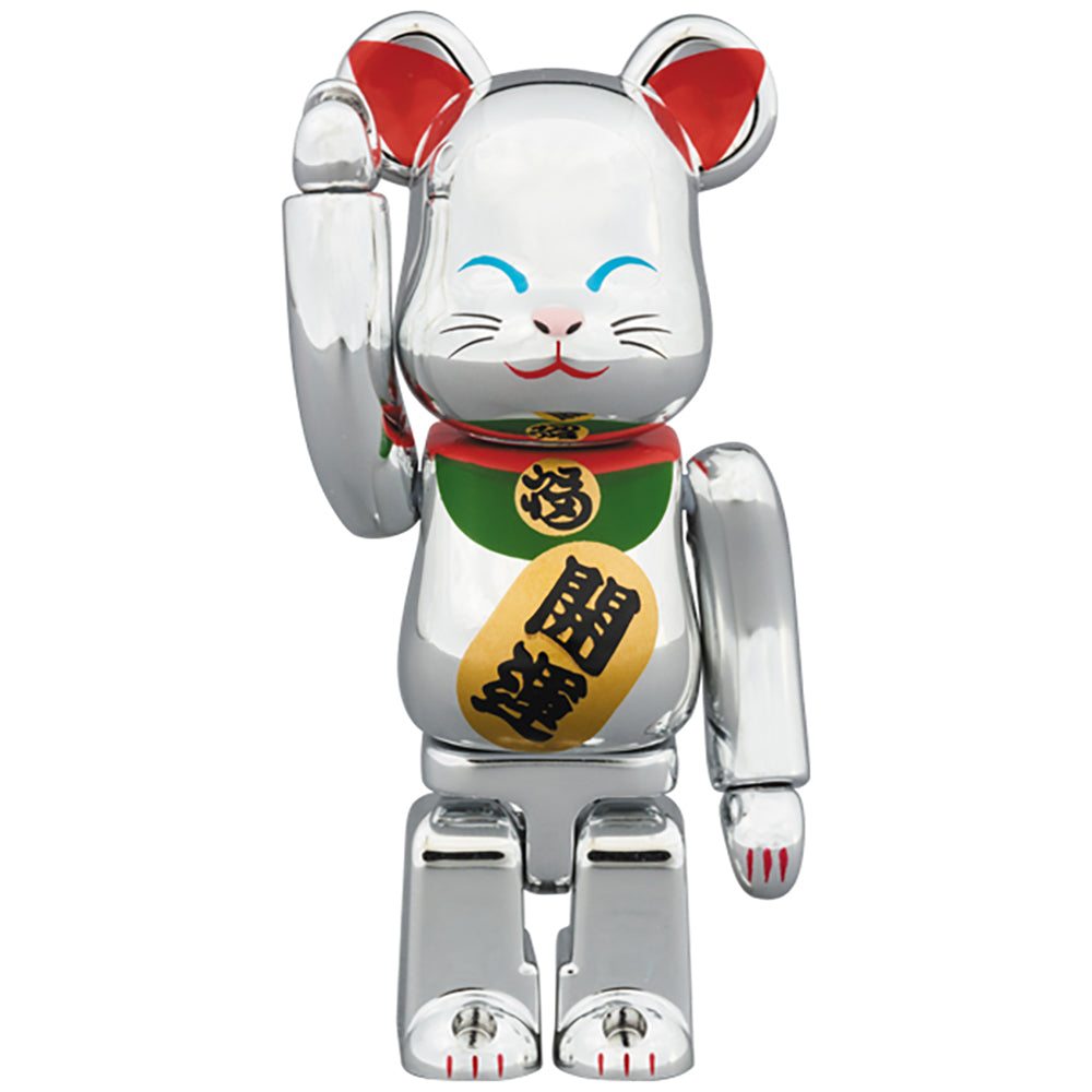 BE@RBRICK 招き猫 銀メッキ 弐 100%_0