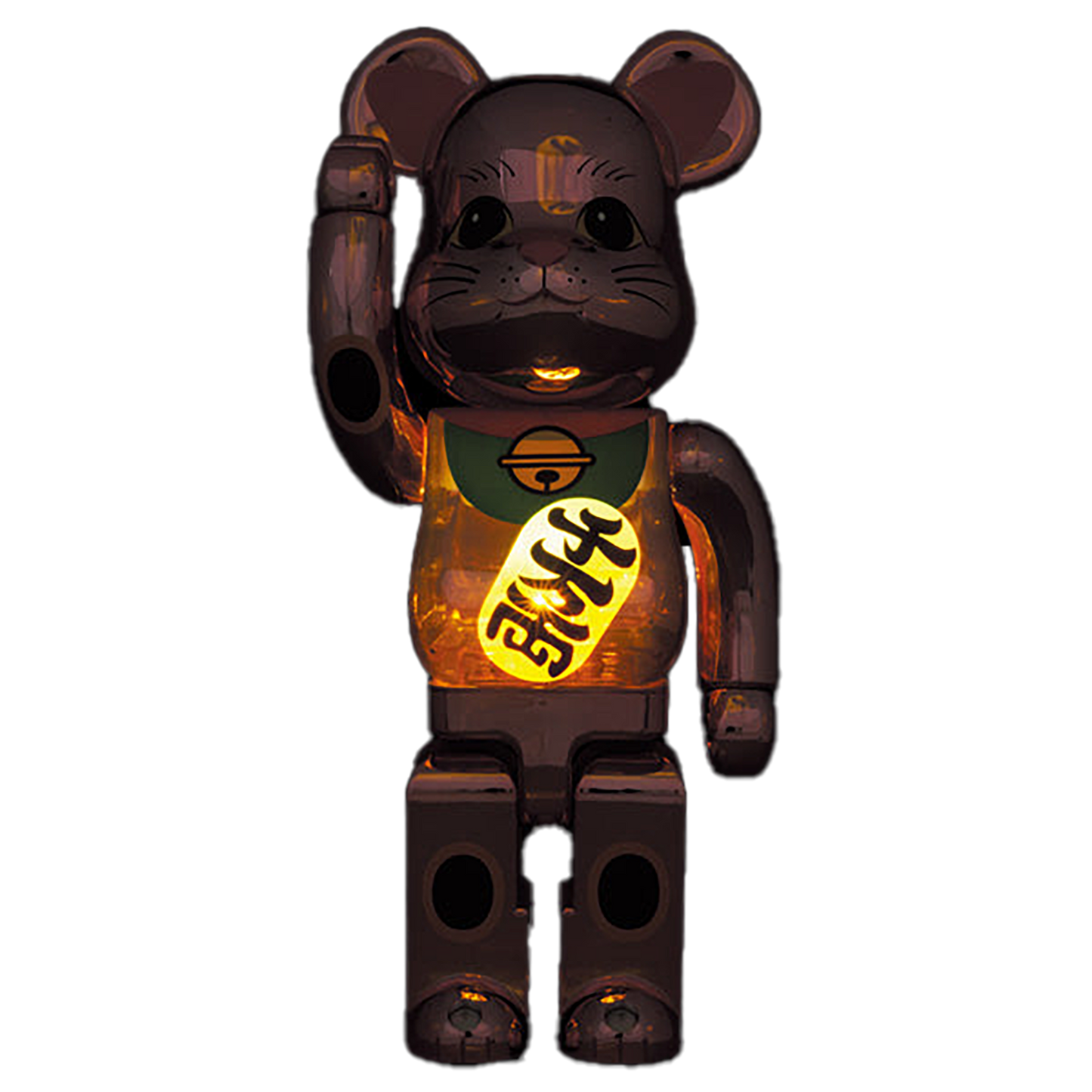 BE@RBRICK Maneki Neko Peach Gold Plated luminous 400%