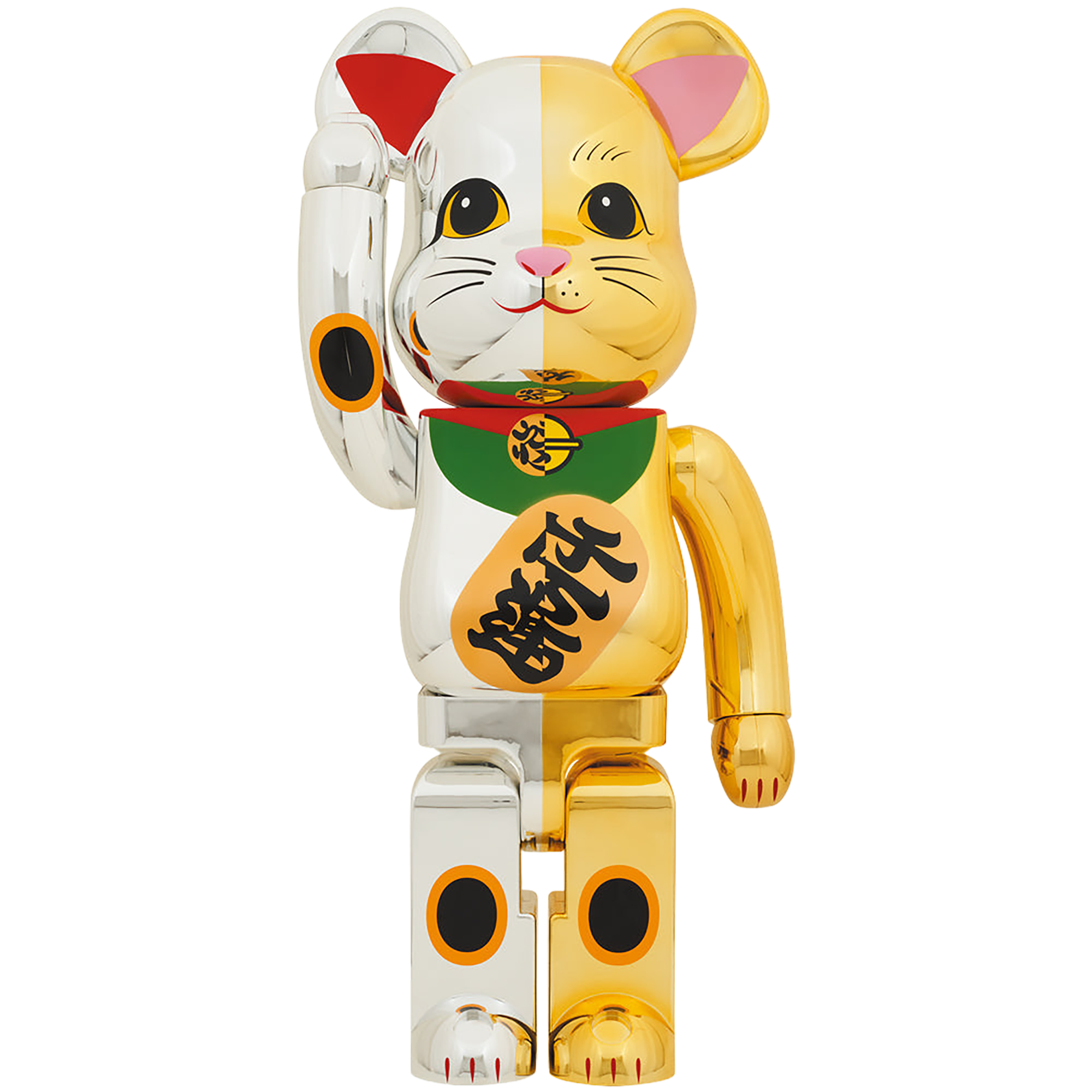 BE@RBRICK Maneki Neko Good Luck Silver x Ten Million Ryo Gold 1000 BE@RBRICK Maneki Neko Good Luck Silver x Ten Million Ryo Gold 1000