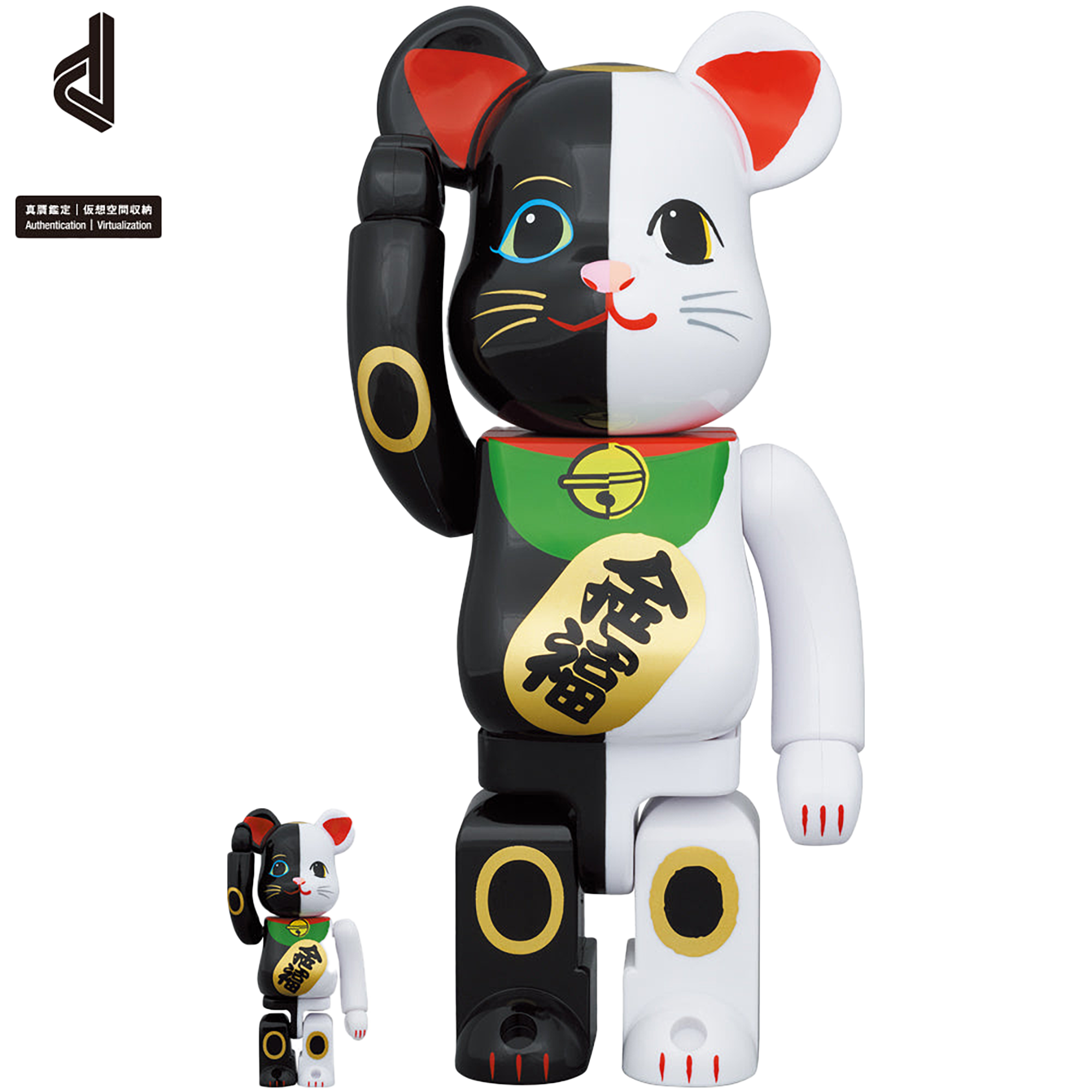 BE@RBRICK 招き猫 招福 黒 × 金運 白 100% & 400% | MEDICOM TOY BE@RBRICK 招き猫 招福 黒 × 金運 白 100% & 400% | MEDICOM TOY