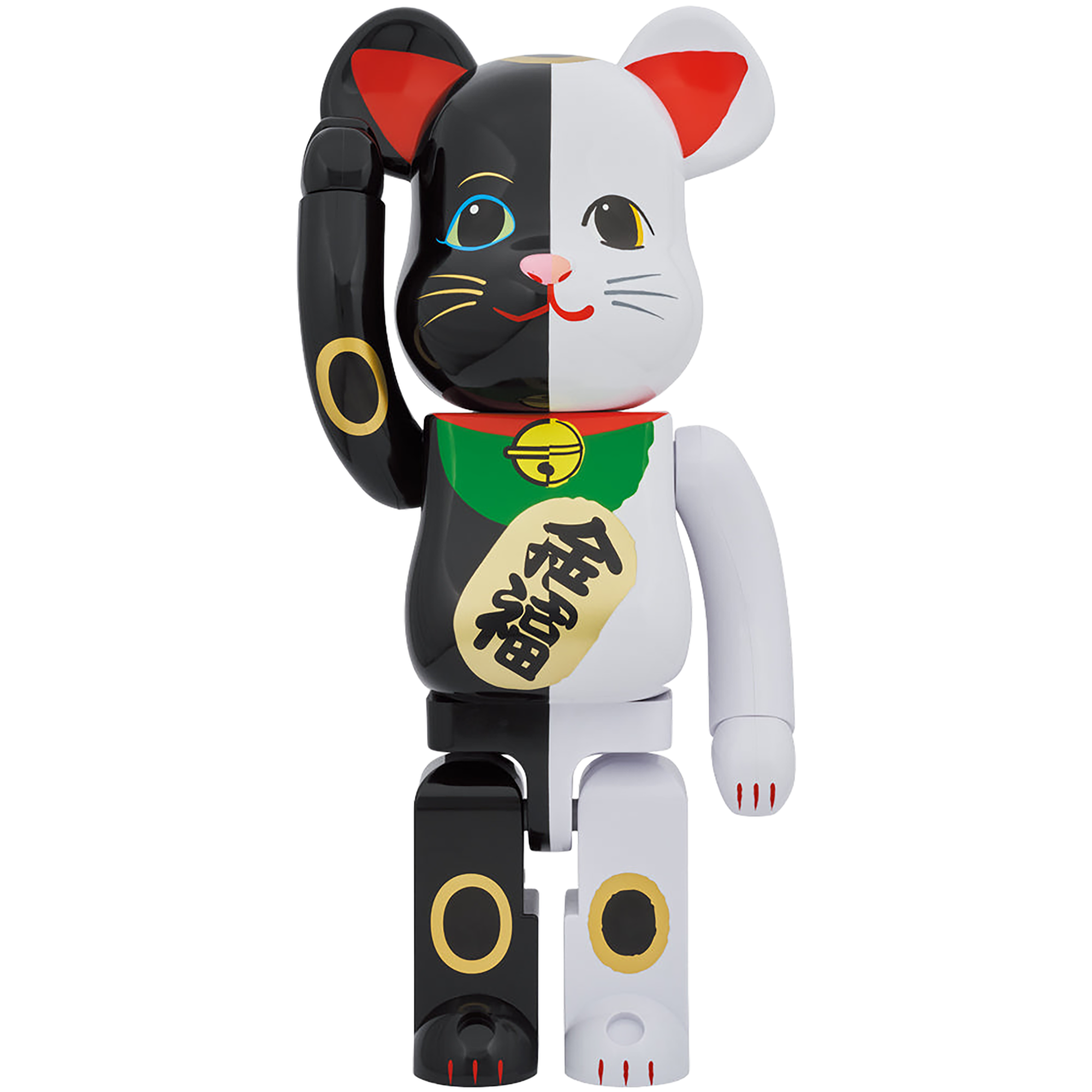 BE@RBRICK 招き猫 招福 黒 × 金運 白 1000％ | MEDICOM TOY OFFICIAL STORE