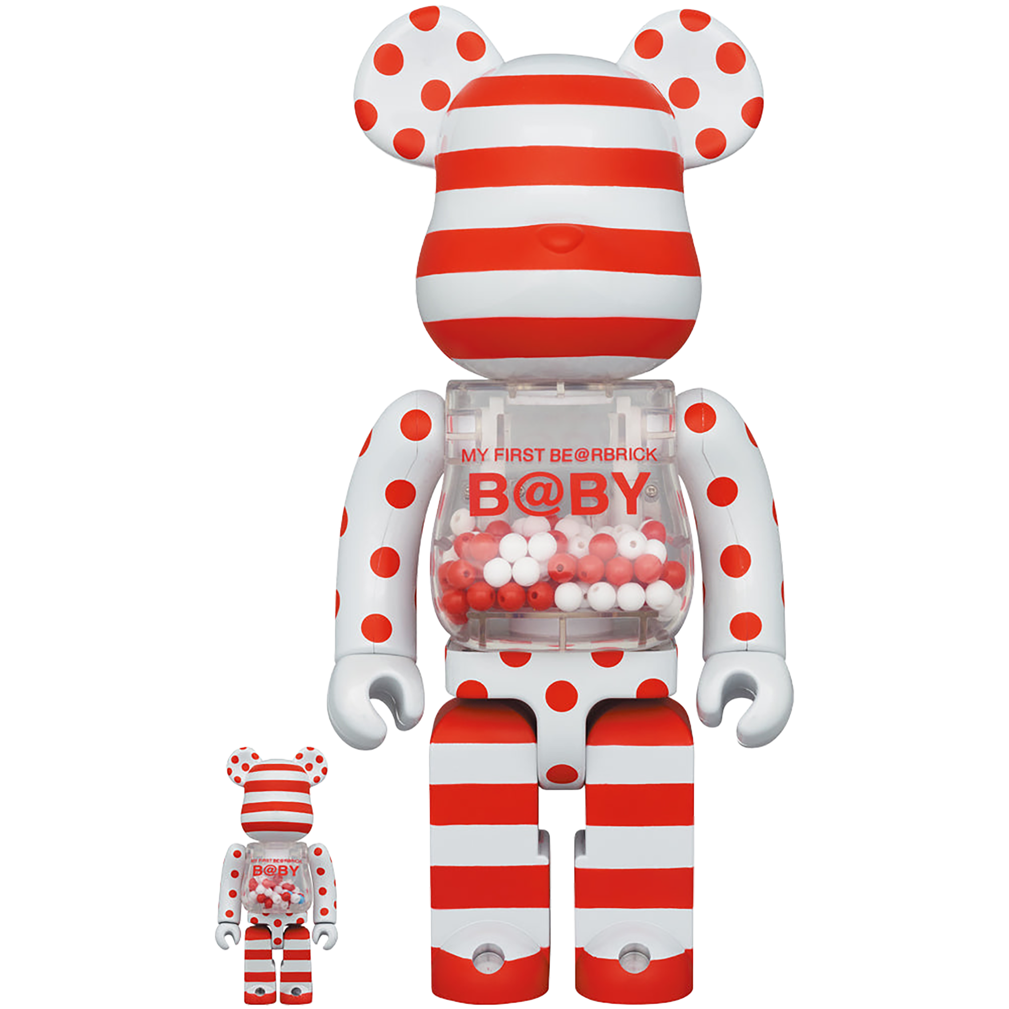 MY FIRST BE@RBRICK B@BY RED & SILVER CHROME Ver. 100％ & 400