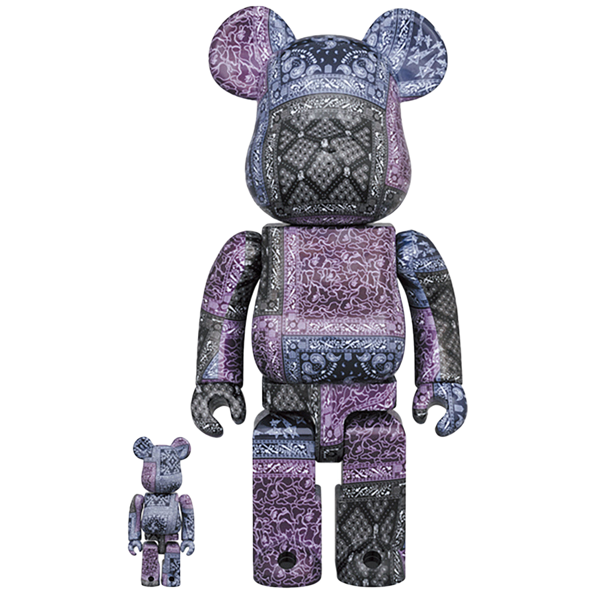 BE@RBRICK BAPE(R) BLACK BANDANA 100% & 400% | MEDICOM TOY BE@RBRICK BAPE(R) BLACK BANDANA 100% & 400% | MEDICOM TOY