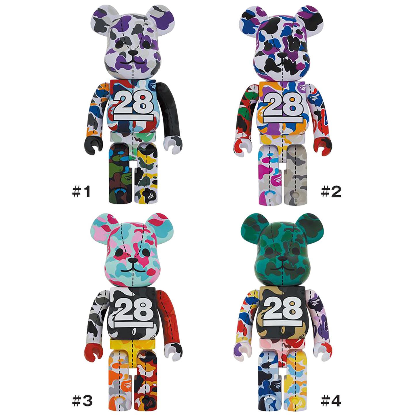 BE@RBRICK BAPE(R) CAMO 28TH ANNIVERSARY MULTI 1000%