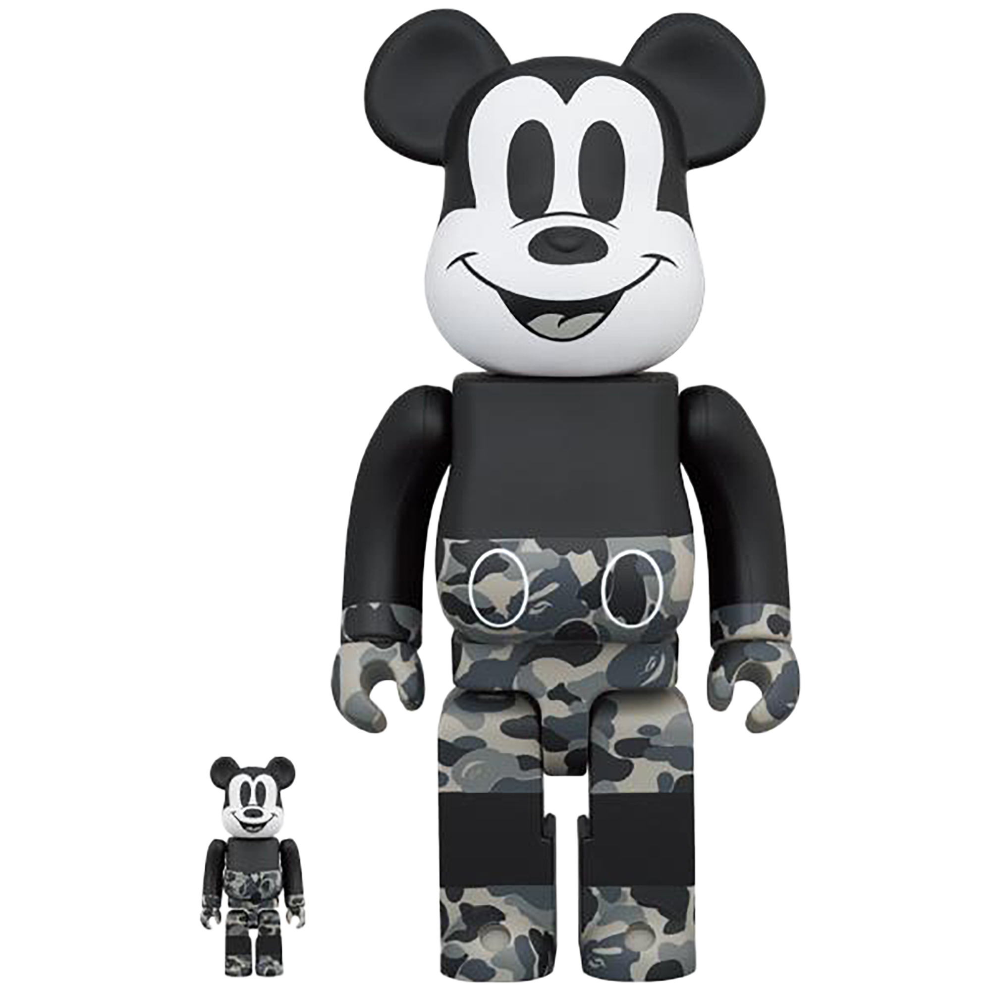 BE@RBRICK BAPE(R) MICKEY MOUSE MONOTONE Ver. 100％ & 400