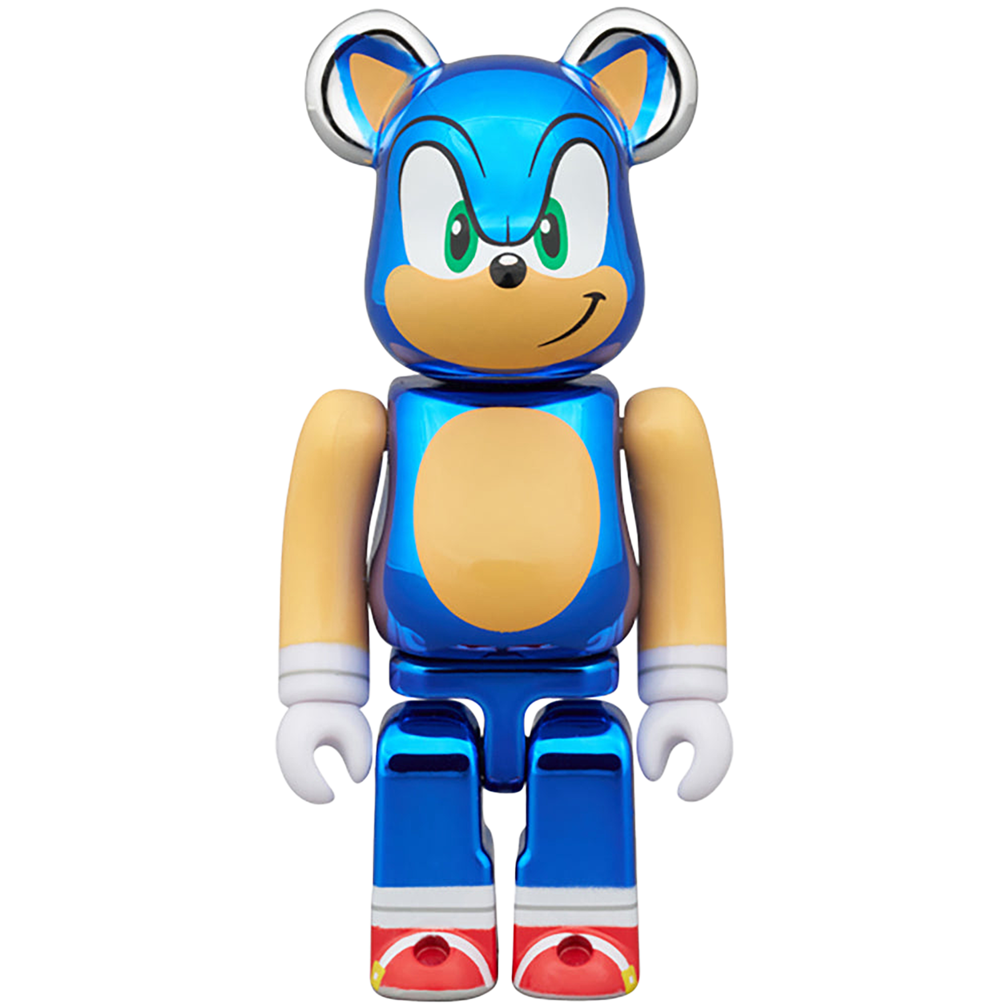 【セガストア限定】　ソニック　ザ　ヘッジホッグ　100% 400% ベアブリック BE@RBRICK SONIC THE HEDGEHOG CHROME Ver. 100％ & 400％ | MEDICOM