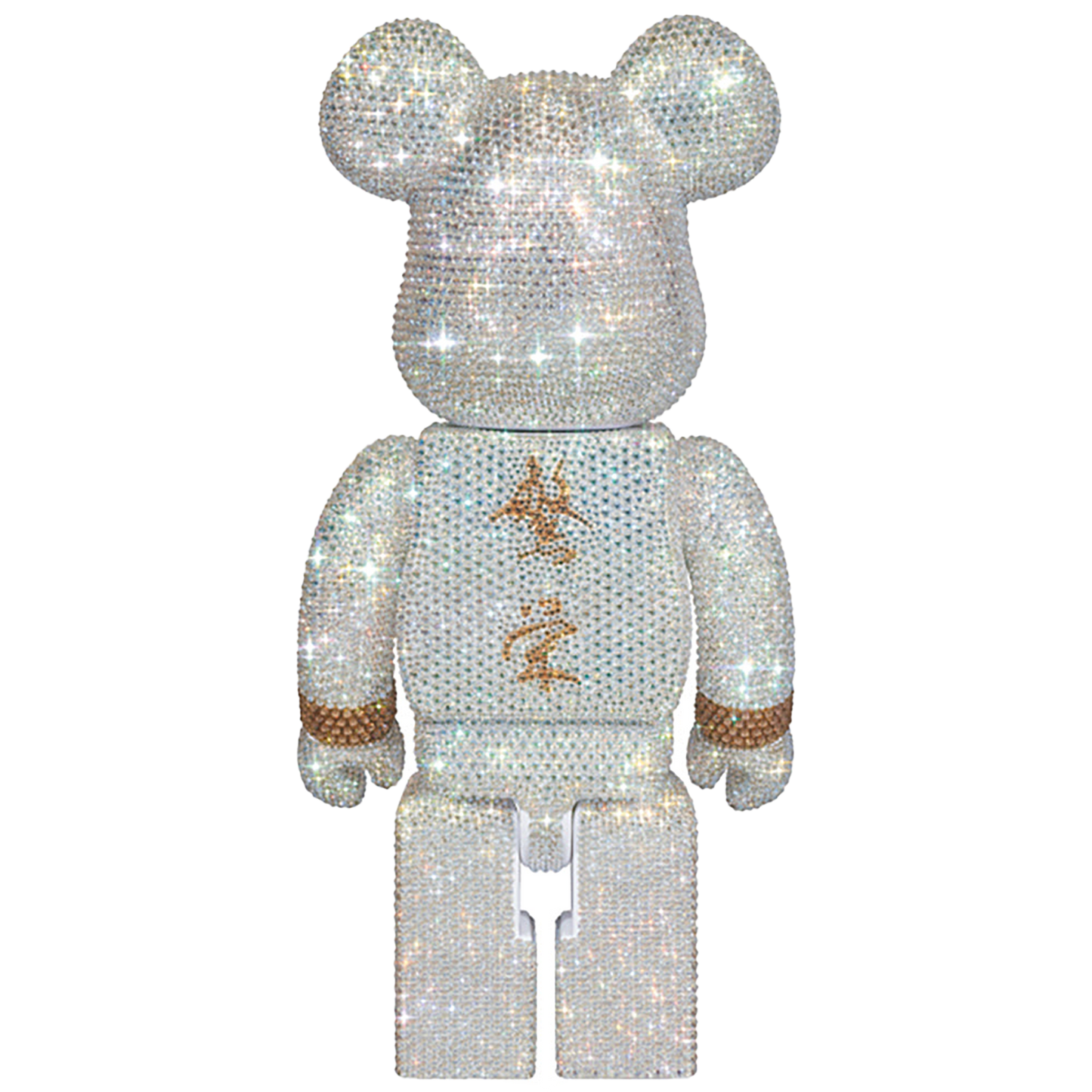 CRYSTAL DECORATE mastermind JAPAN BE@RBRICK 400% WHITE & GOLD Ver.