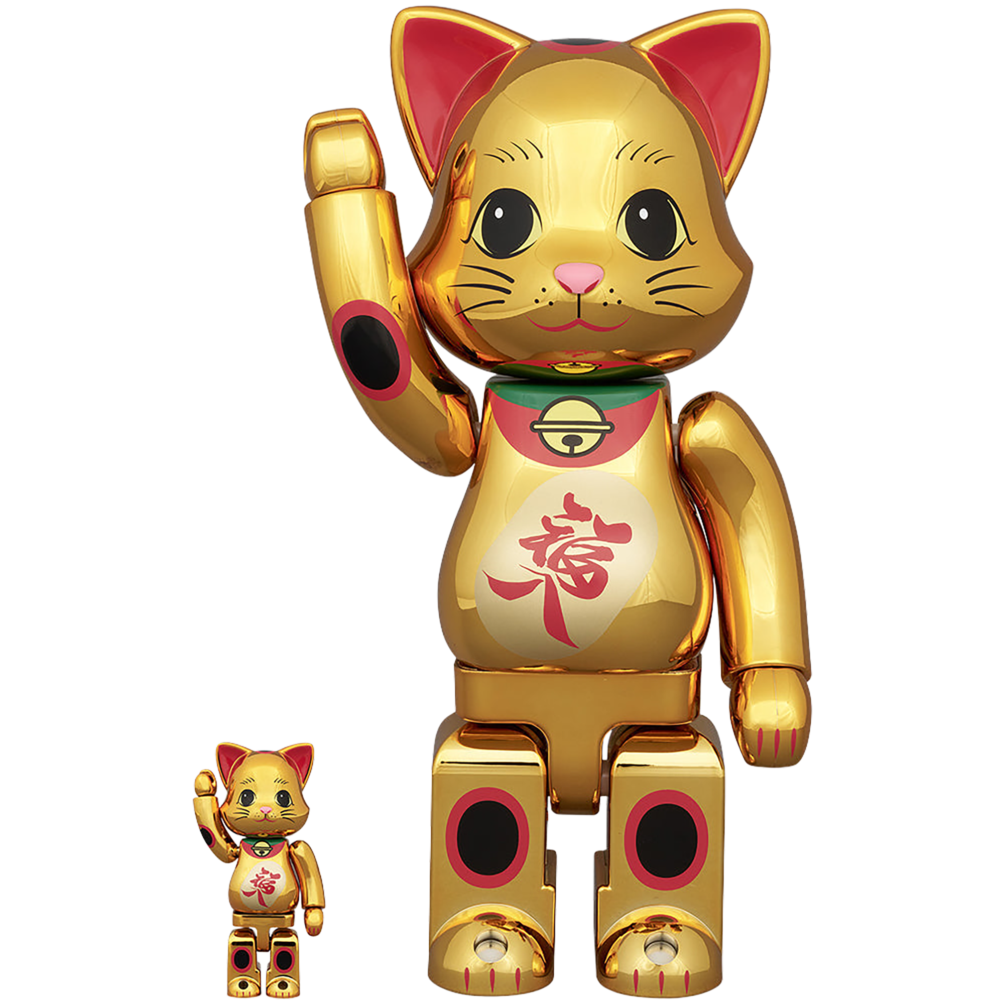 NY@BRICK 招き猫 福入 金メッキ 100％ & 400％ フィギュア | MEDICOM