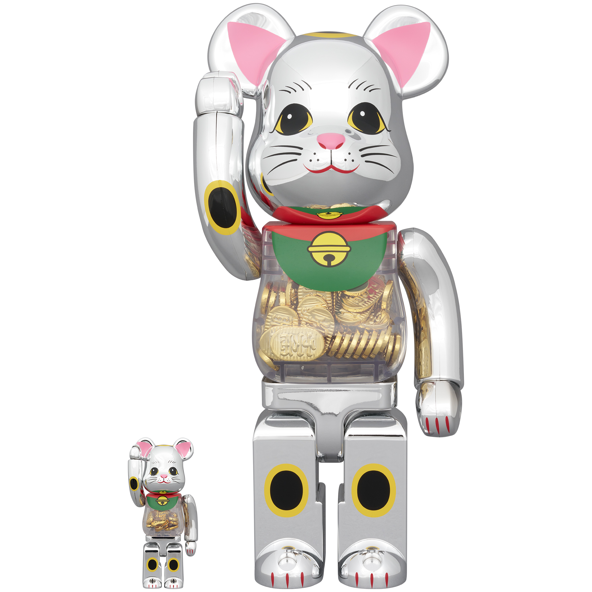 BE@RBRICK 招き猫小判千万両銀メッキ100％ & 400％ | MEDICOM TOY