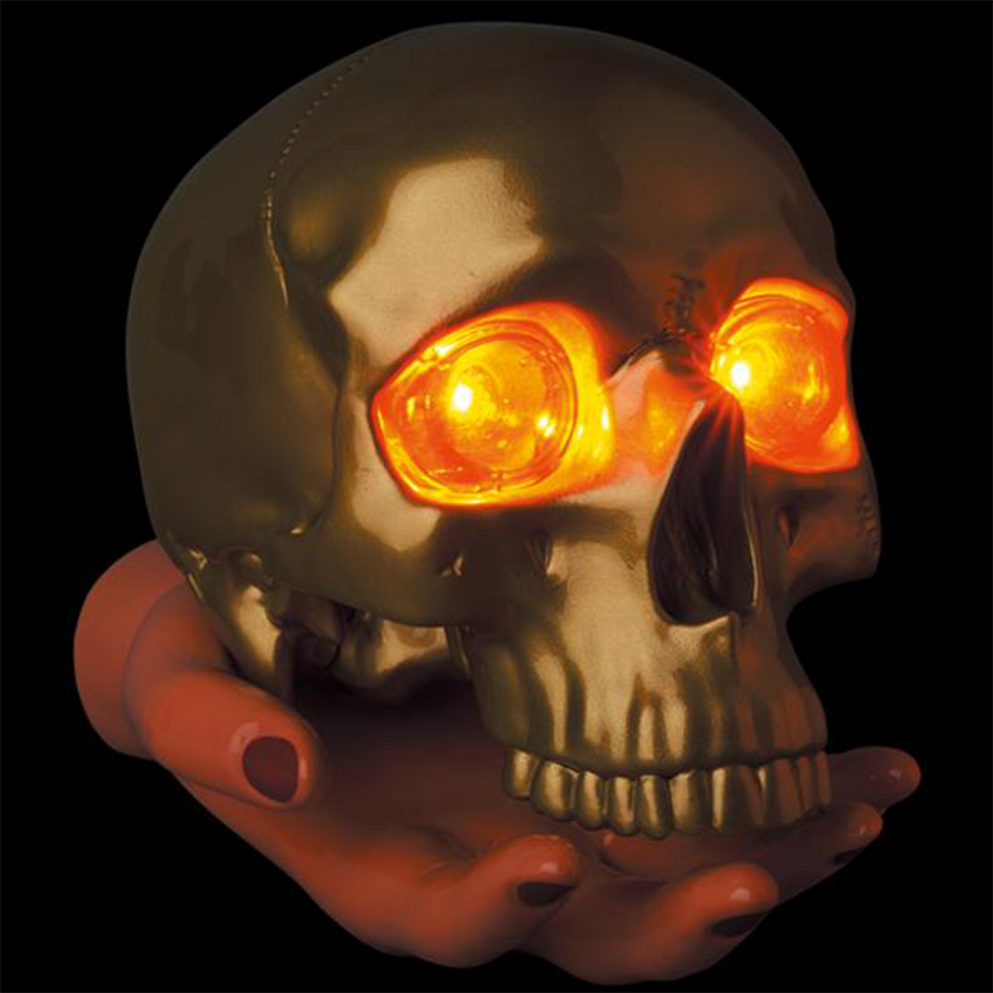 SKULL & HAND LAMP GOLD
