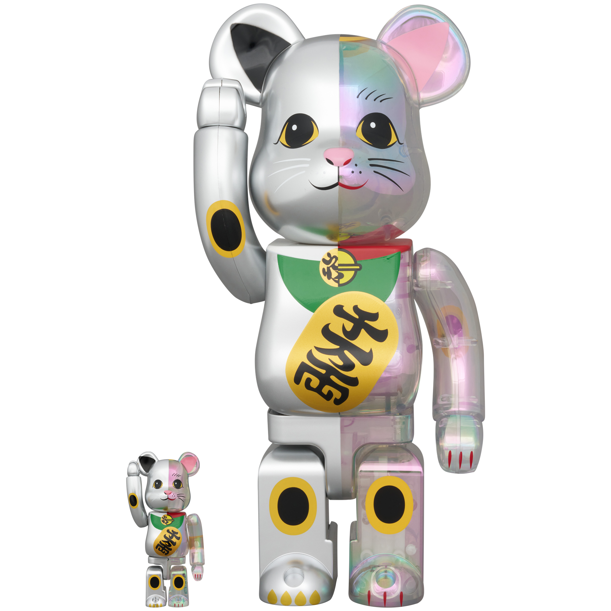 BE@RBRICK 招き猫 銀塗装×透明メッキ 千万両 100% & 400% | MEDICOM BE@RBRICK 招き猫 銀塗装×透明メッキ 千万両 100% & 400% | MEDICOM