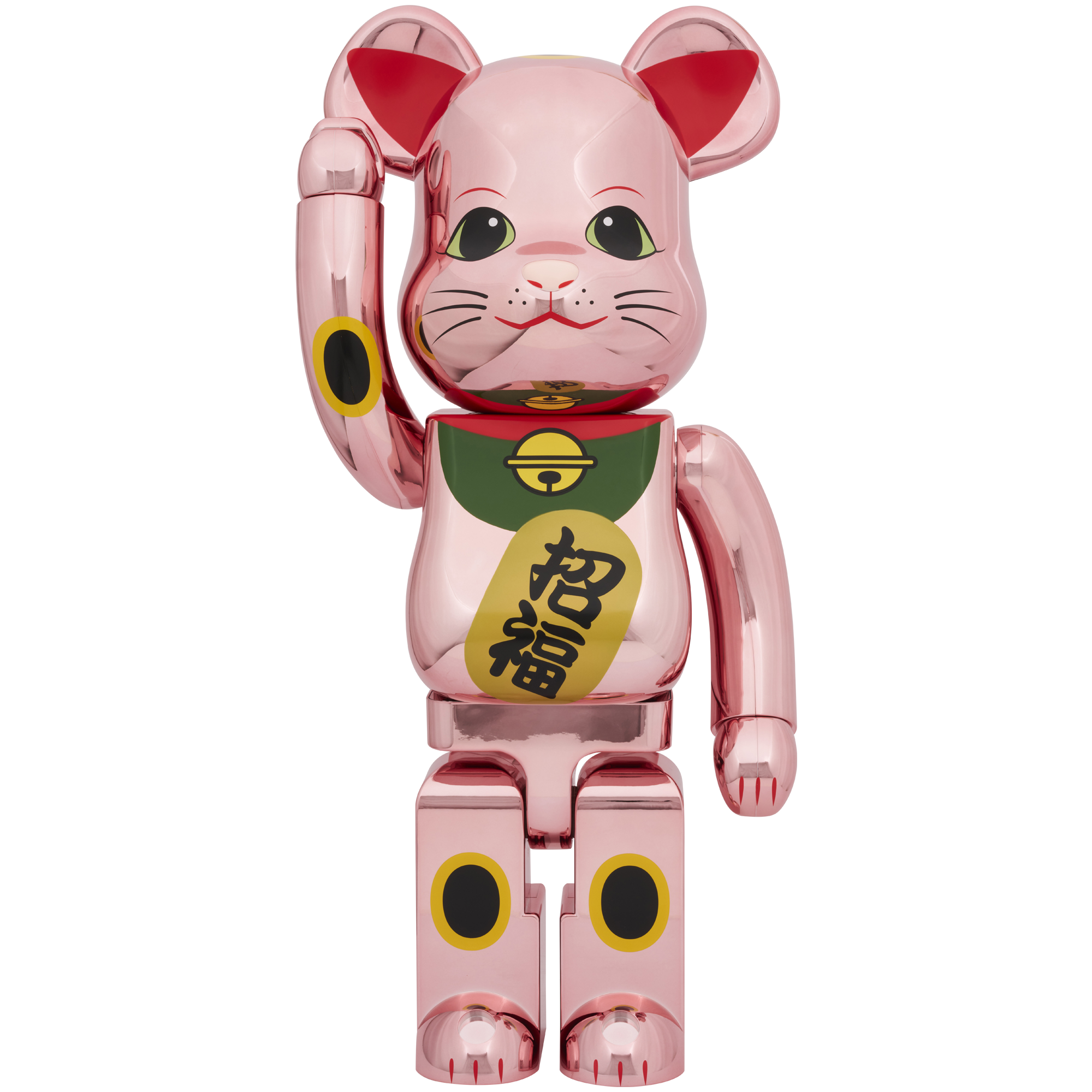 BE@RBRICK Manekineko Good luck Peach Gold Plating 1000％ | MEDICOM