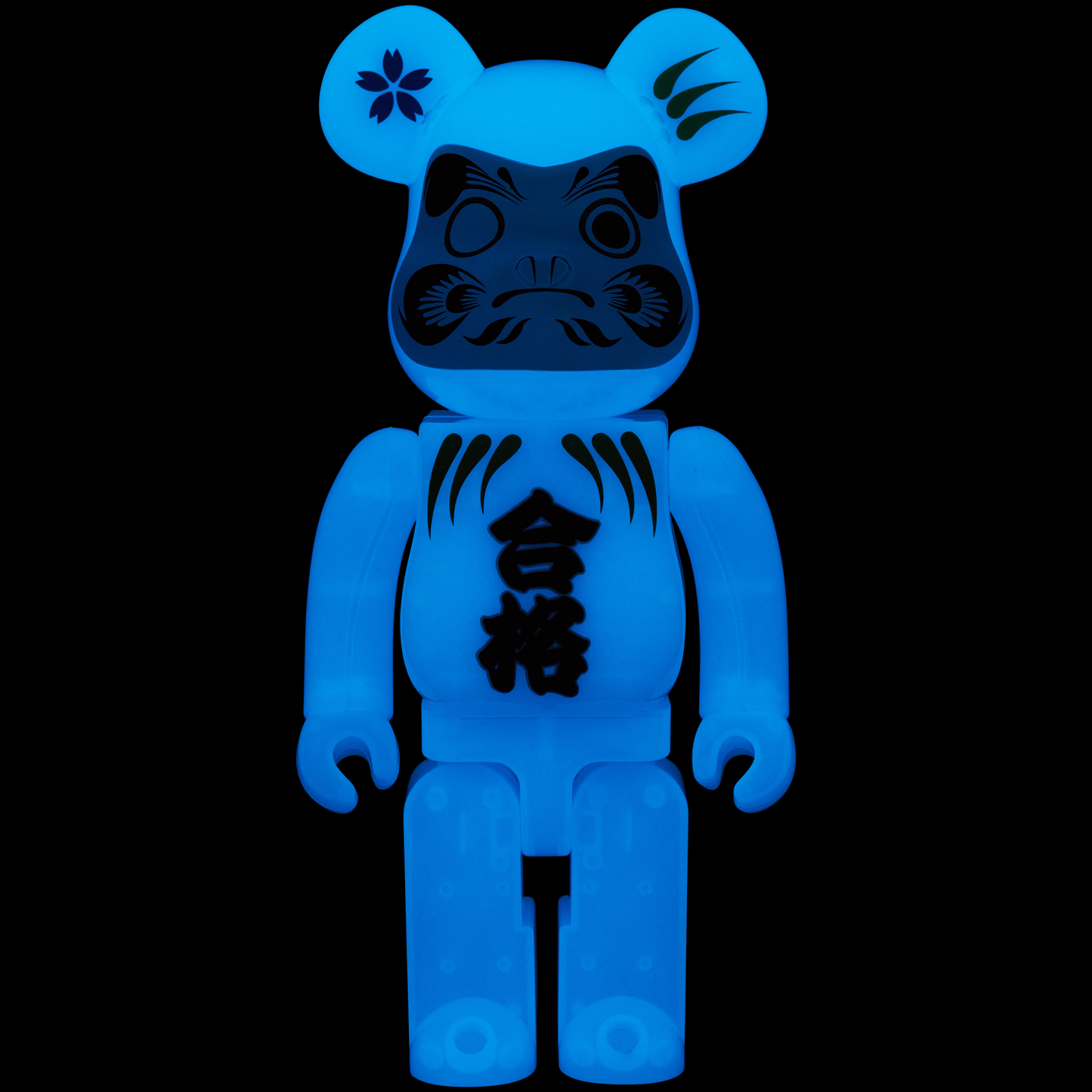 BE@RBRICK Daruma “GOUKAKU” Blue luminescence 100%