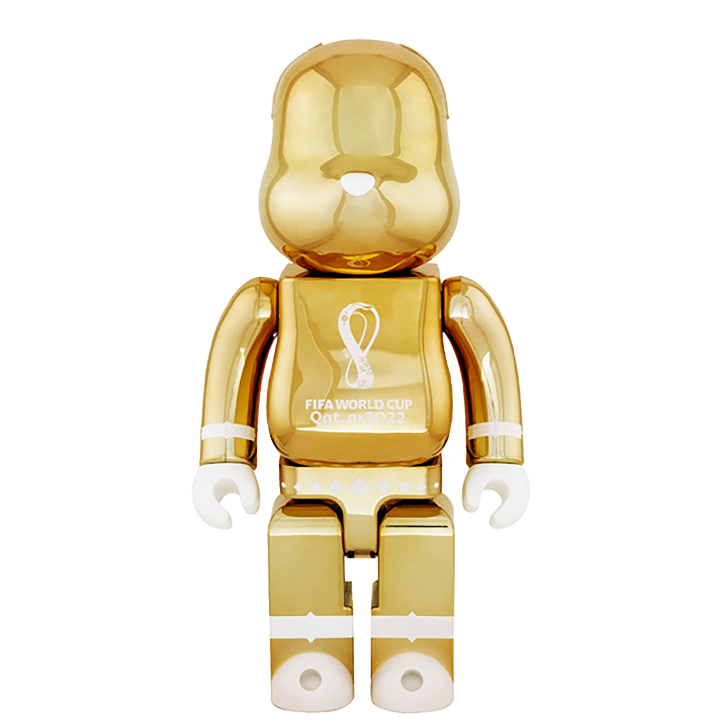 BE@RBRICK – FIFA WORLD CUP QATAR 2022 (TM) OLP WHITE CHROME / OLP GOLD 100% & 400%