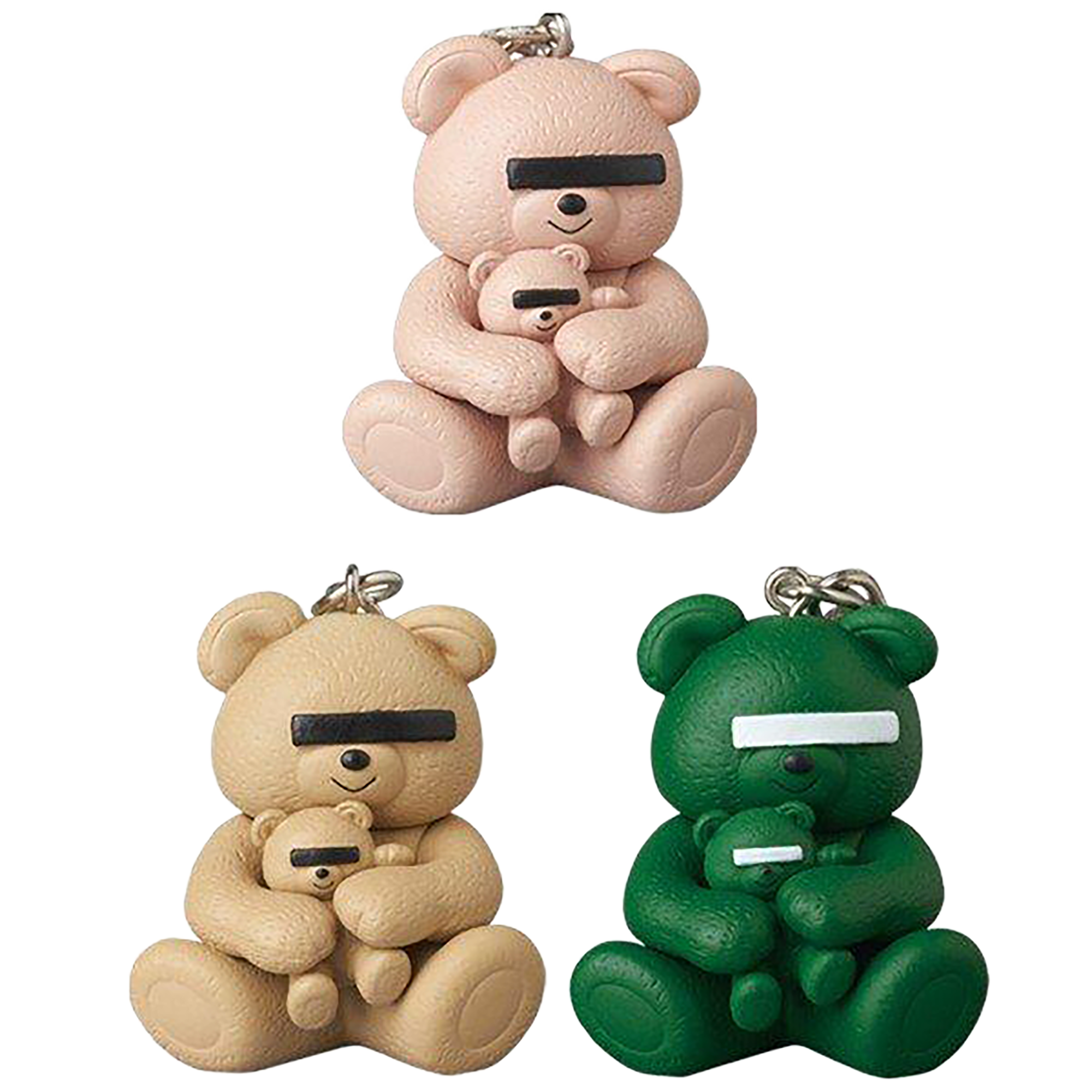 KEYCHAIN UNDERCOVER BEAR PINK／GREEN／BEIGE | MEDICOM TOY OFFICIAL