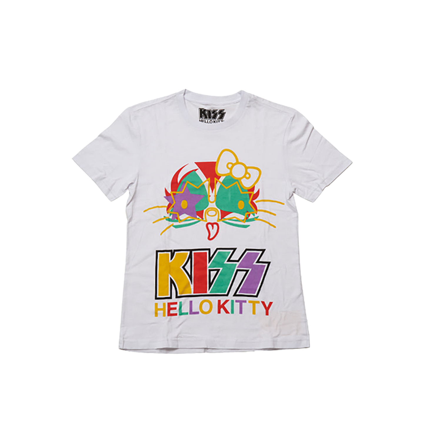 KISS × HELLO KITTY シリーズ Tシャツ カラーフェイス