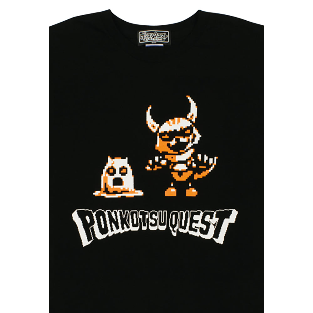 ポンコツクエスト Tシャツ B(こわいカクとイムラ) グリーン/オレンジ_4