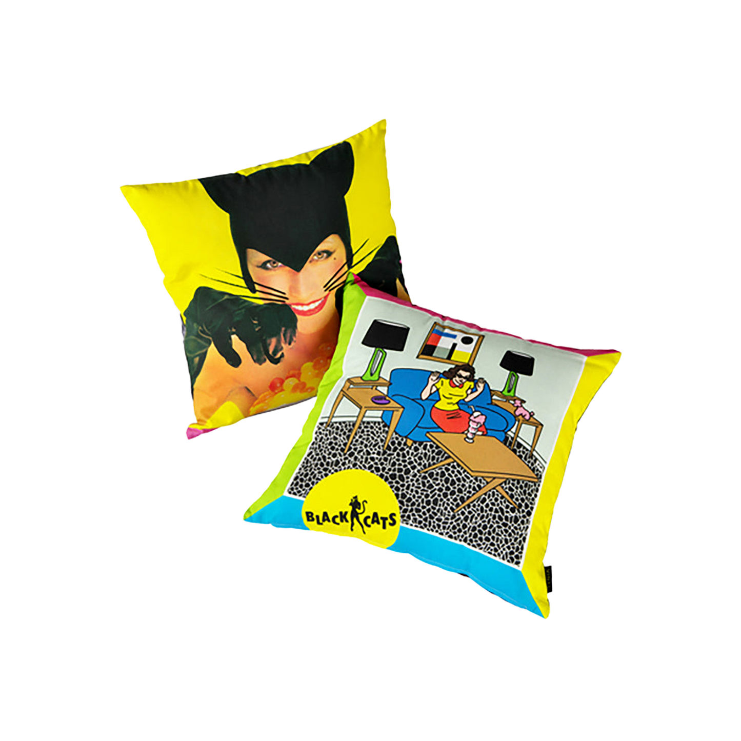 VINYL “BLACK CATS” CUSHION CREAM-SODA PRESENTS