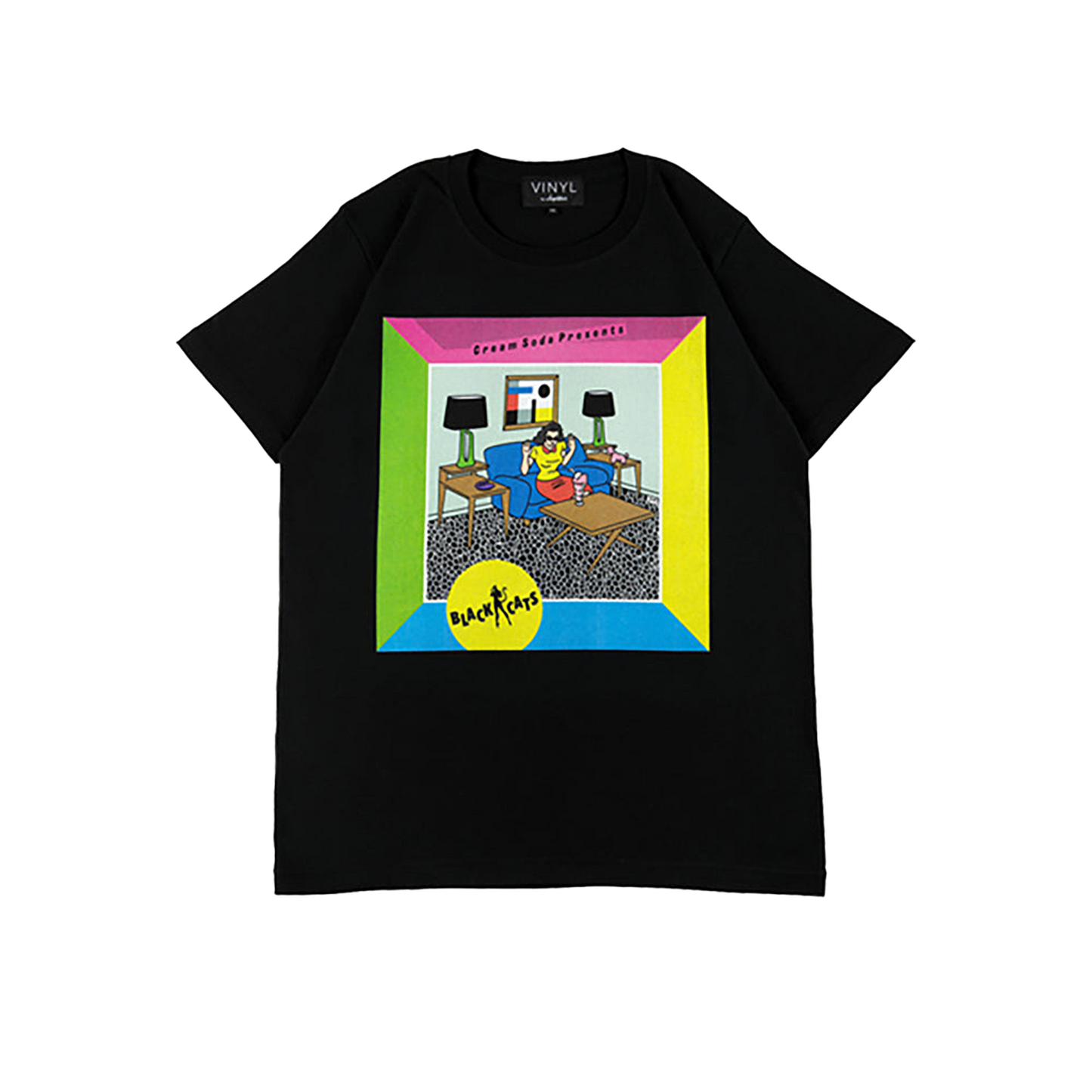 VINYL “BLACK CATS” TEE CREAM-SODA PRESENTS