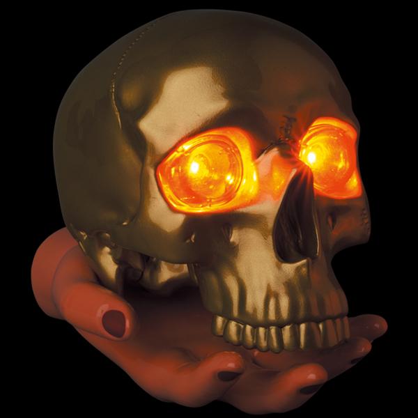 SKULL & HAND LAMP GOLD