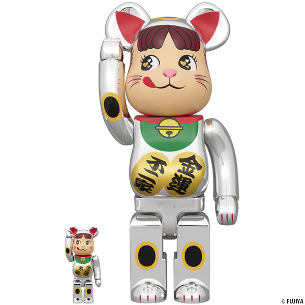BE@RBRICK 招き猫 ペコちゃん 金運　ダブル小判 銀メッキ 100％ & 400％ ／12月27日(土)より！
