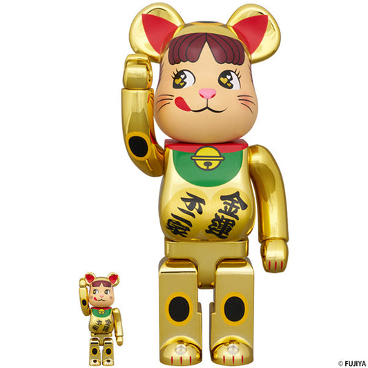 BE@RBRICK 招き猫 ペコちゃん 金運 ダブル小判金メッキ 100％ & 400％ ／6月28日(土)より！