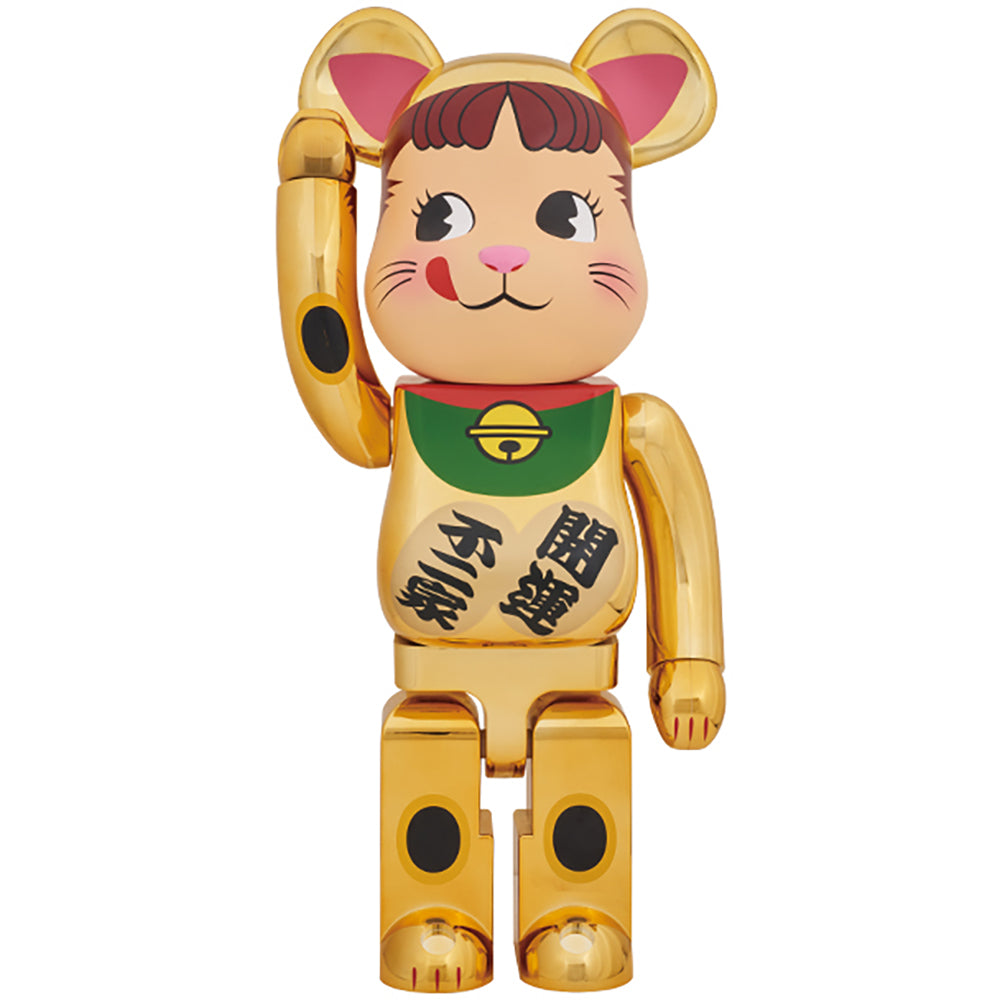 BE@RBRICK 招き猫 ペコちゃん 金メッキ 1000％_0