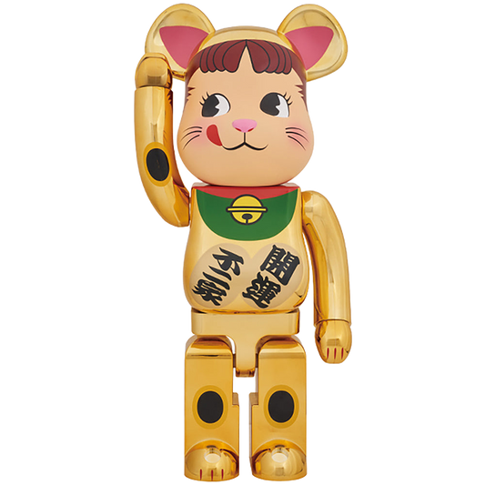 BE@RBRICK 招き猫 ペコちゃん 金メッキ 1000％