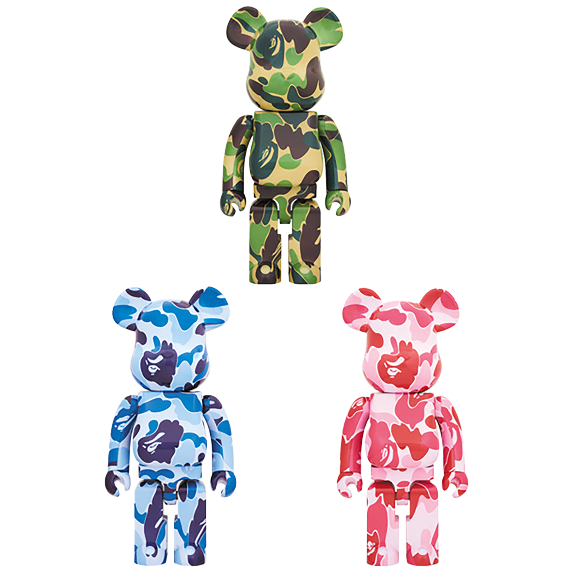 BE@RBRICK ABC CAMO 1000％ GREEN/BLUE/PINK