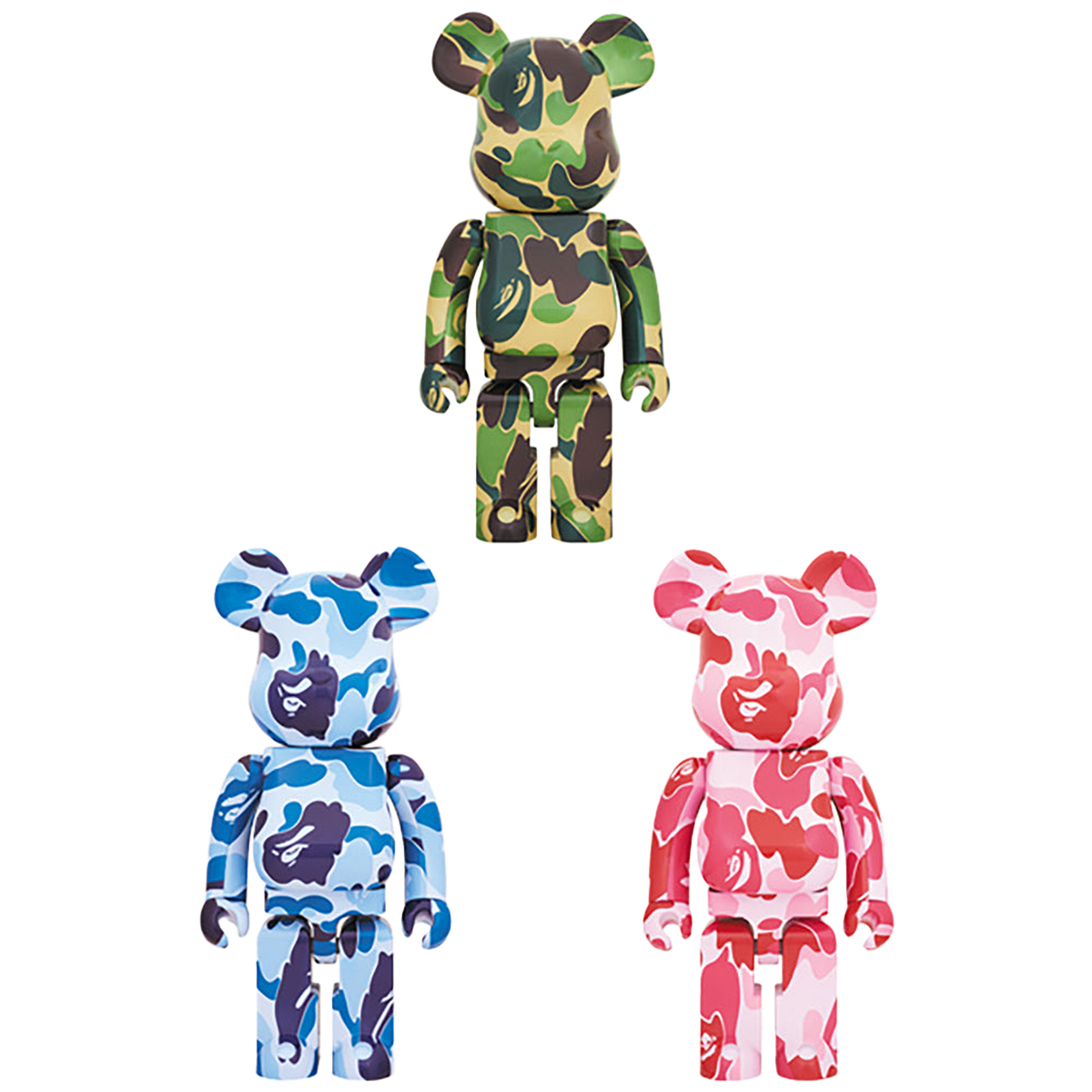 BE@RBRICK ABC CAMO 1000％ GREEN/BLUE/PINK