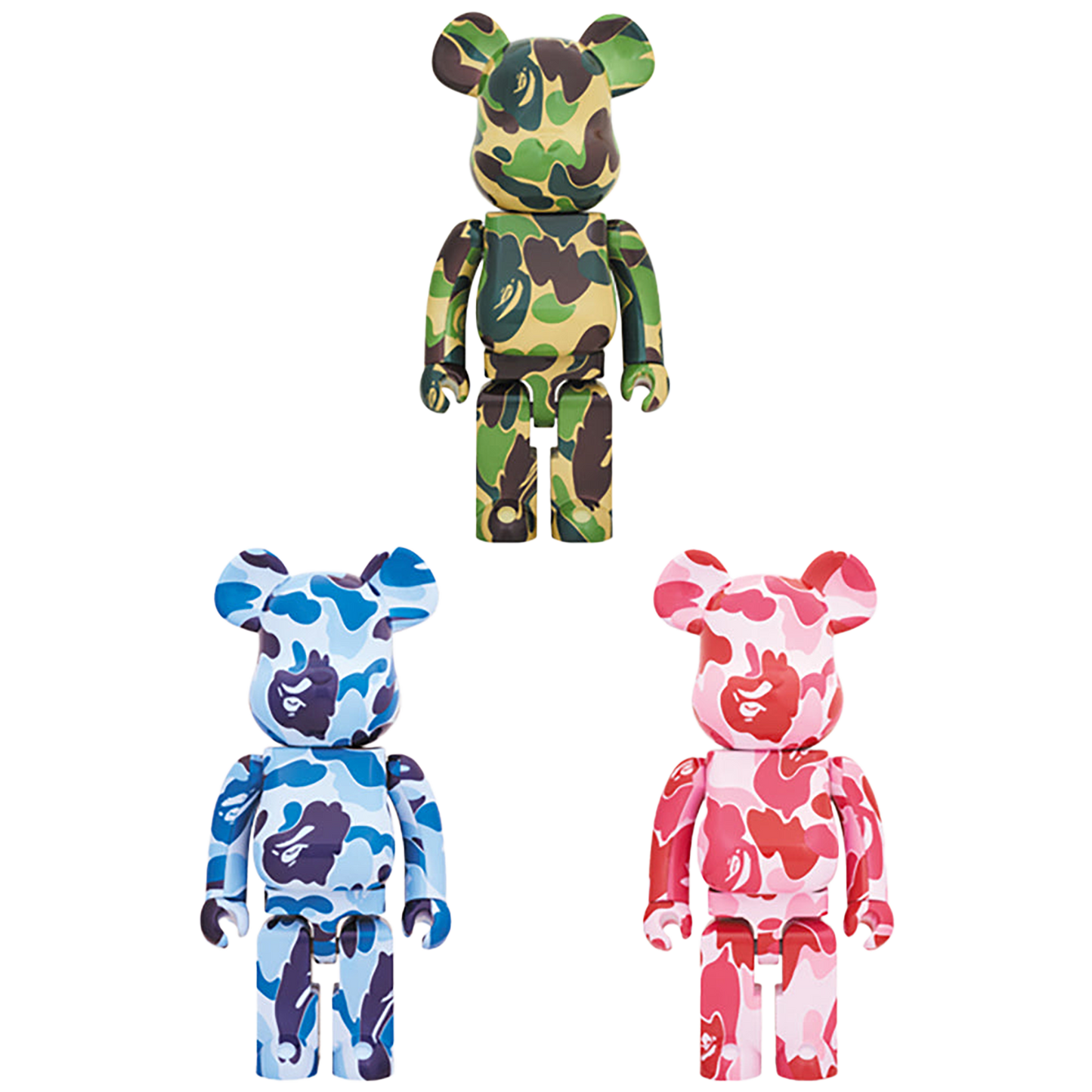BE@RBRICK ABC CAMO 1000％ GREEN/BLUE/PINK