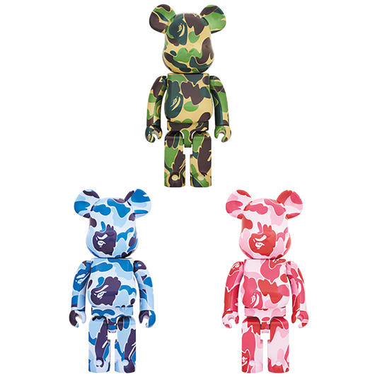 BE@RBRICK ABC CAMO 1000％ GREEN/BLUE/PINK