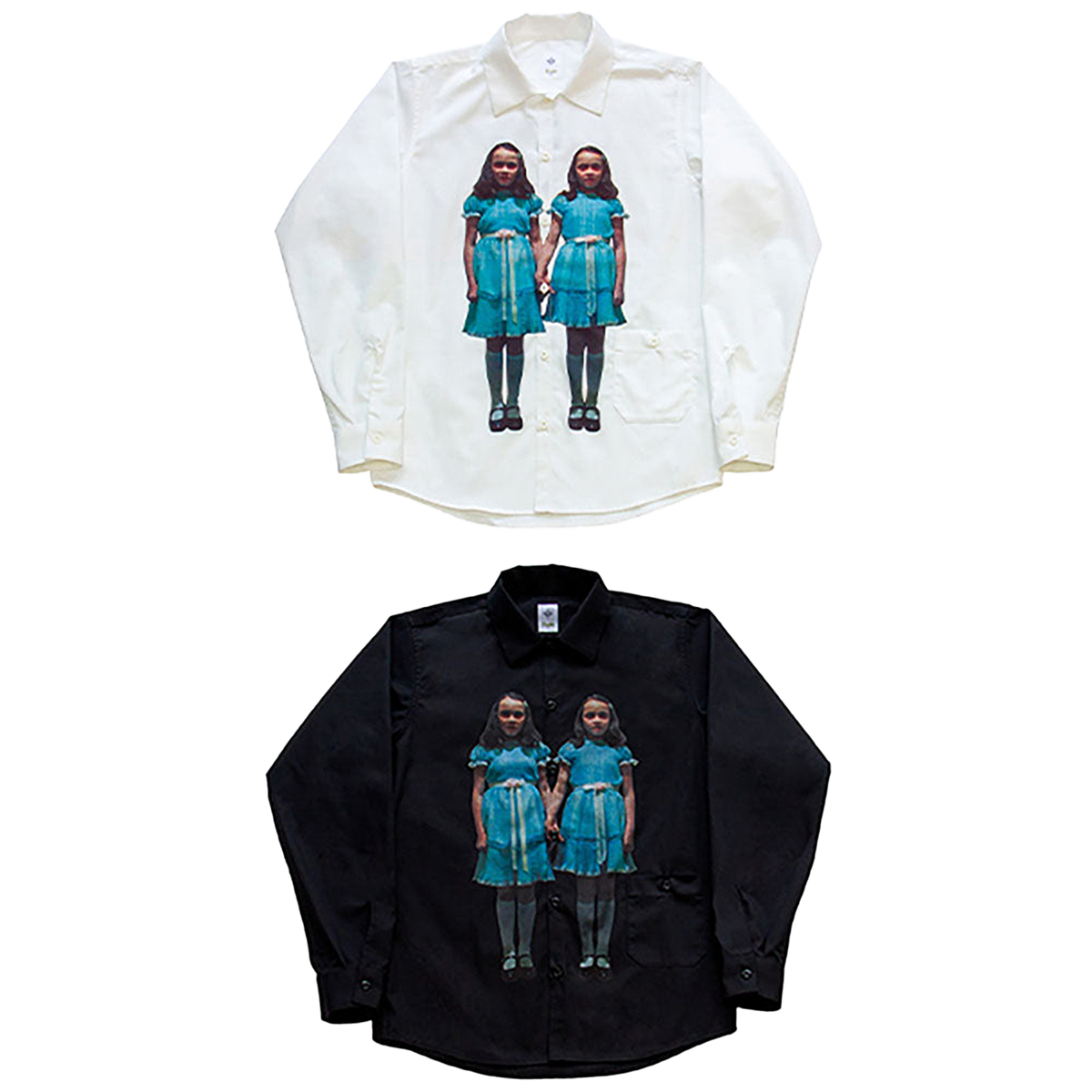 Noodle×THE SHiNiNG shirt WHITE／BLACK