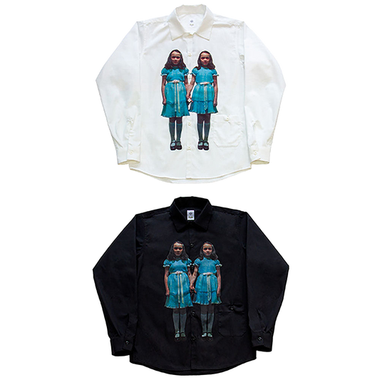 Noodle×THE SHiNiNG shirt WHITE／BLACK