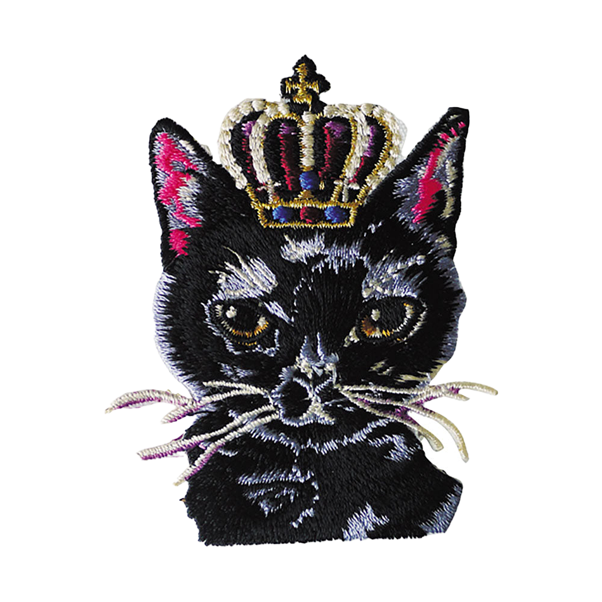 gris gris des BONBON オリジナル刺繍ワッペン／カードセット KURONECO（刺繍ワッペン、カード1枚、封筒1枚）