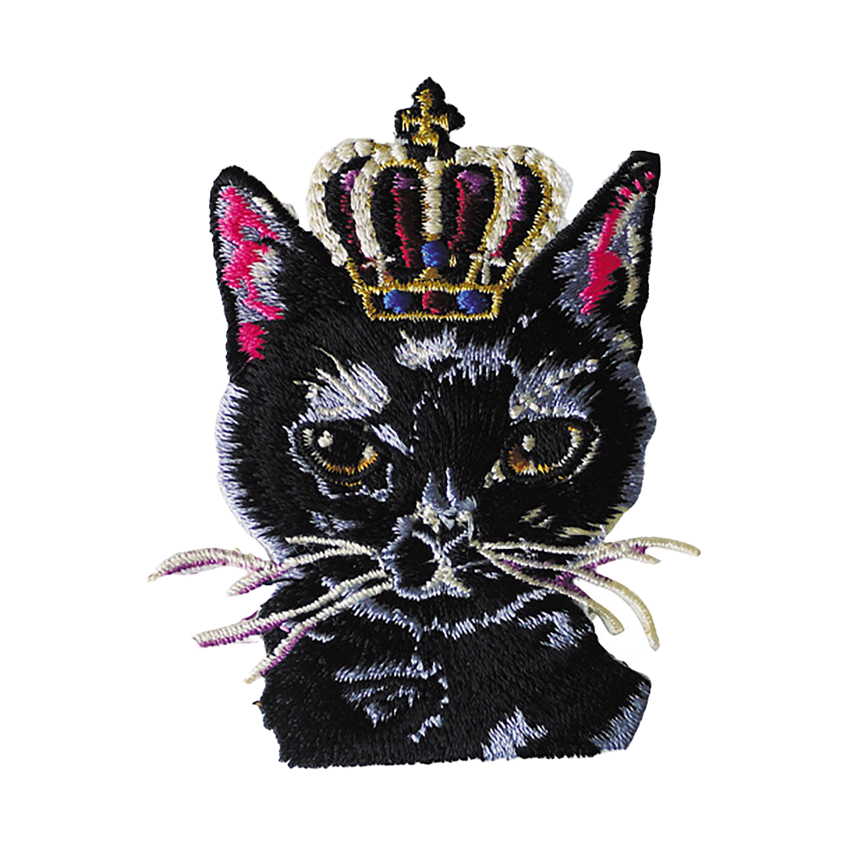gris gris des BONBON オリジナル刺繍ワッペン／カードセット KURONECO（刺繍ワッペン、カード1枚、封筒1枚）