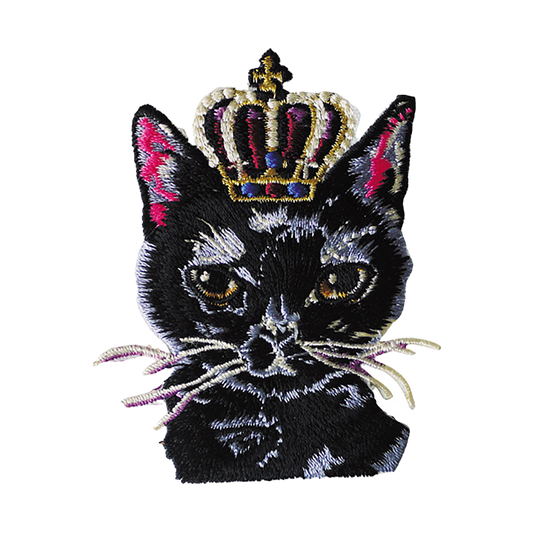gris gris des BONBON オリジナル刺繍ワッペン／カードセット KURONECO（刺繍ワッペン、カード1枚、封筒1枚）