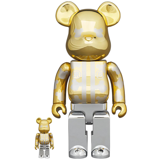 BE@RBRICK Happy Tokyo Gold Plated 100％ & 400％