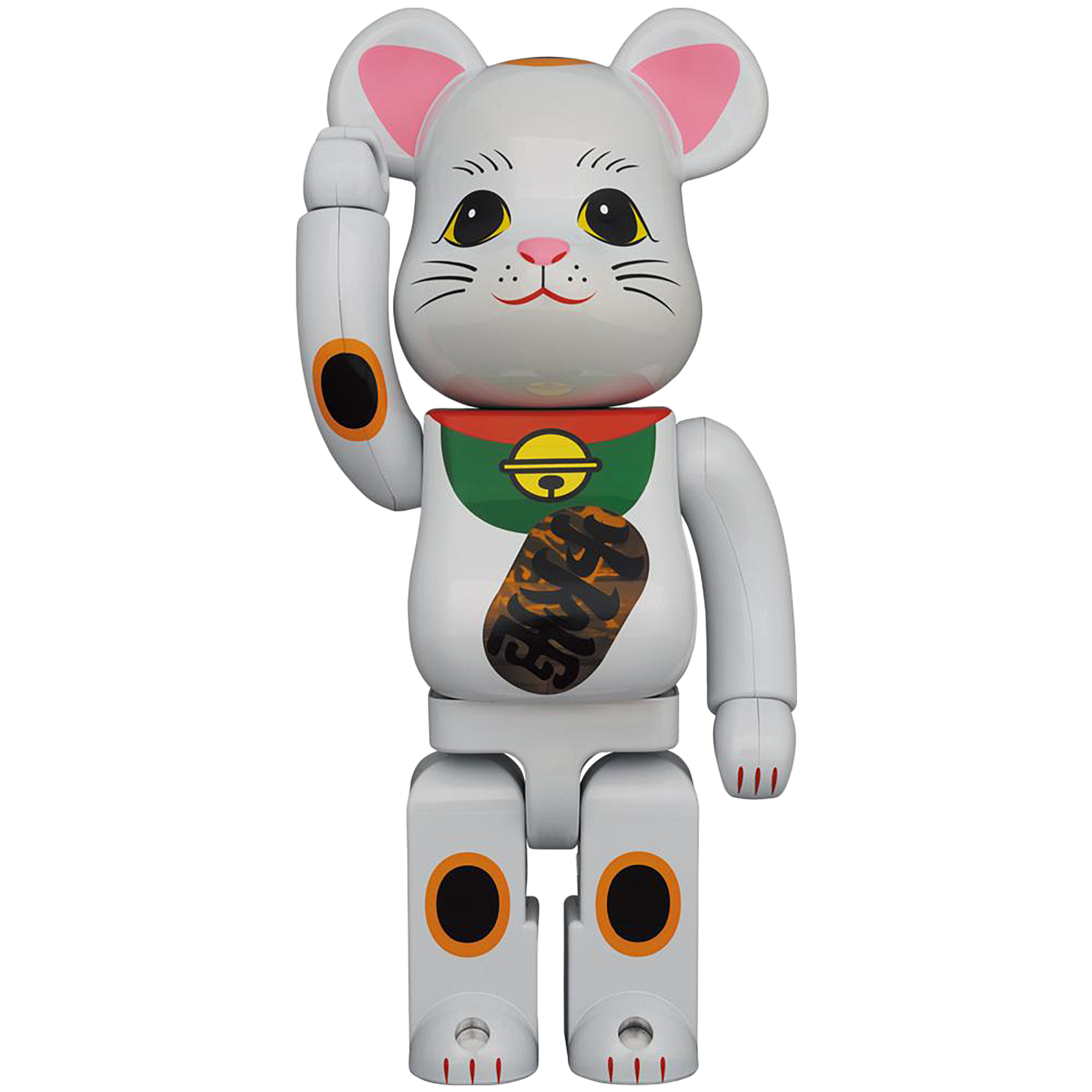 BE@RBRICK 招财猫白镀夜光 400%