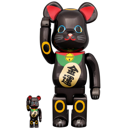 BE@RBRICK 招财猫招财黑镀 100% & 400%