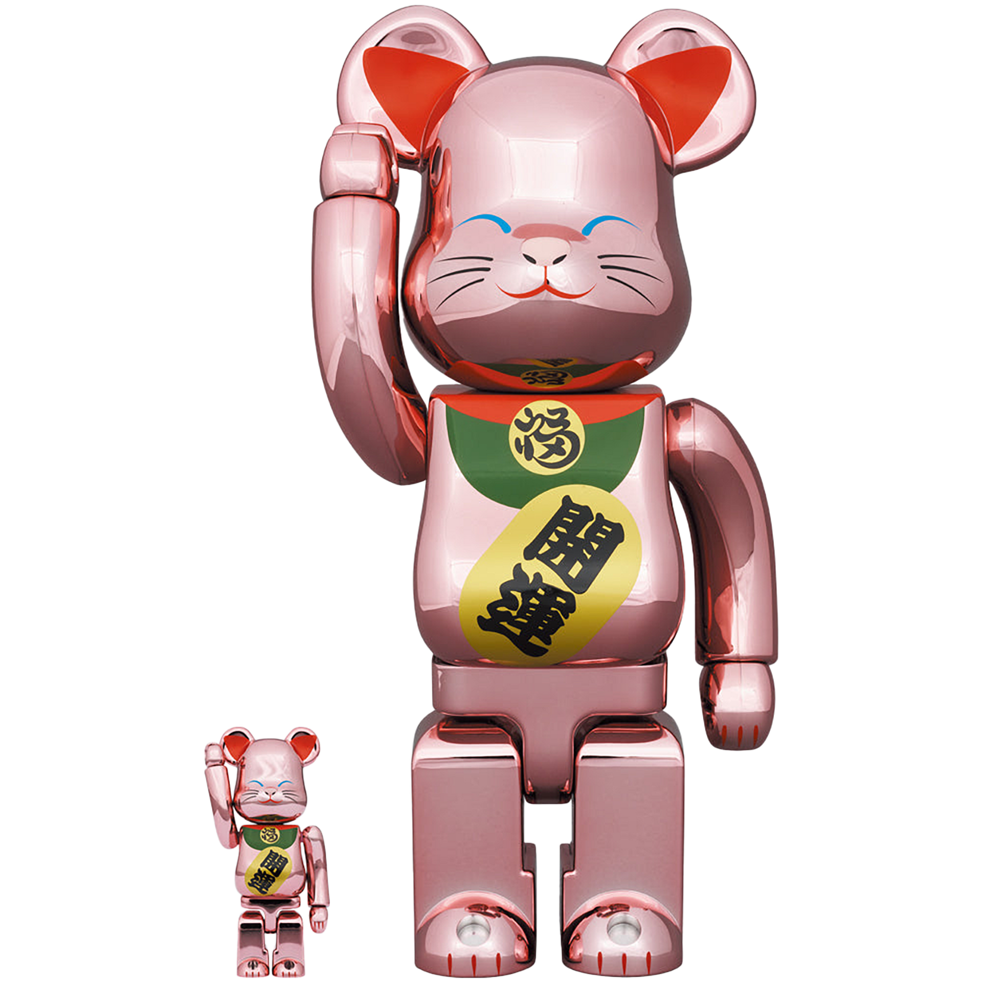 BE@RBRICK 招き猫 開運 桃金メッキ 100％ & 400％ | MEDICOM TOY
