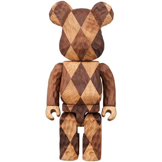BE@RBRICK カリモク fragmentdesign carved wooden-LATTICE PATTERN 400％