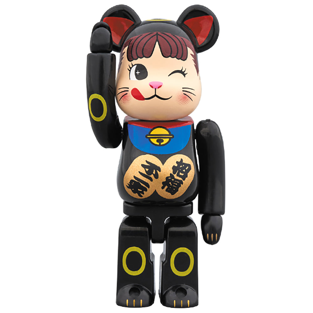 BE@RBRICK 招き猫 ペコちゃん 黒 100％ ＆ 400％_1