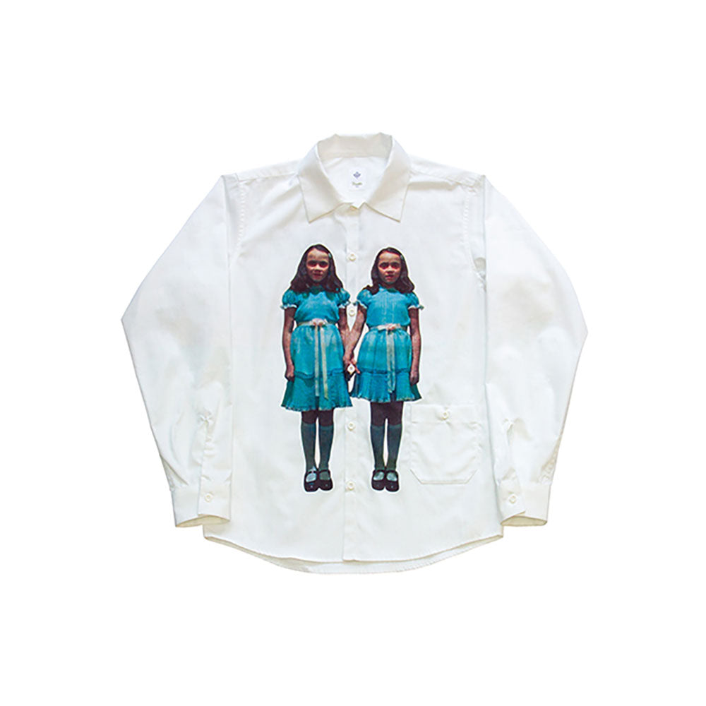 Noodle×THE SHiNiNG shirt WHITE／BLACK_1