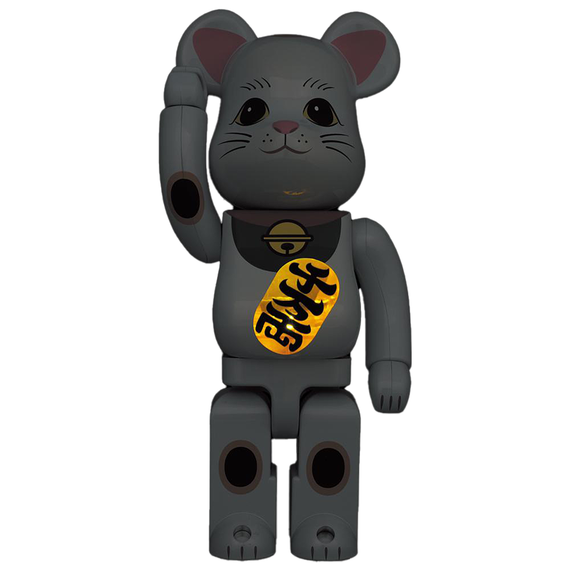 BE@RBRICK 招财猫白镀夜光 400%