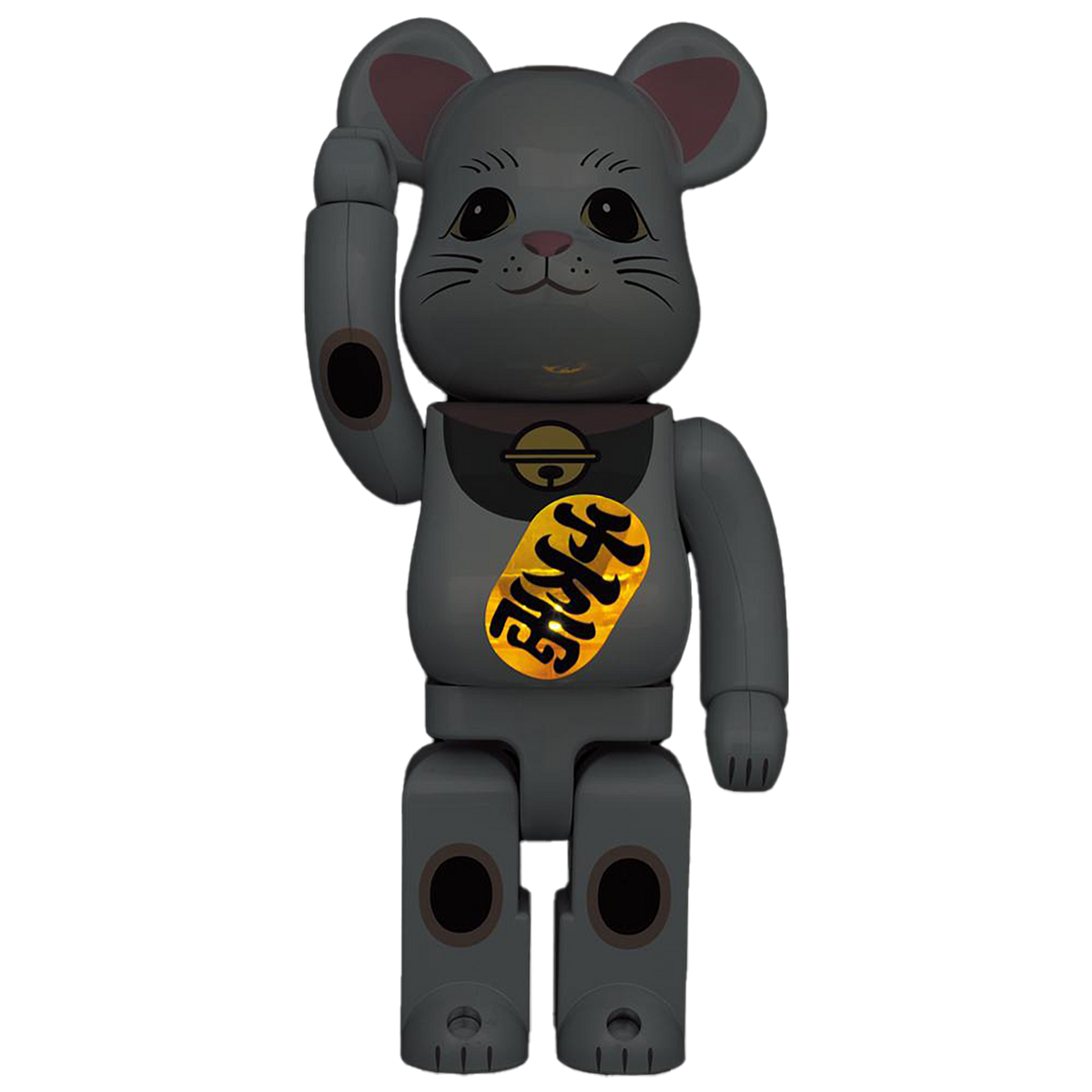 BE@RBRICK 招财猫白镀夜光 400%