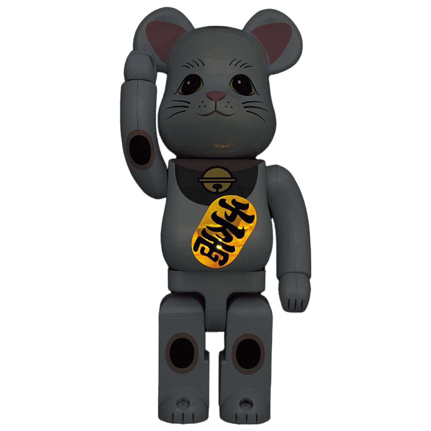 BE@RBRICK 招财猫白镀夜光 400%