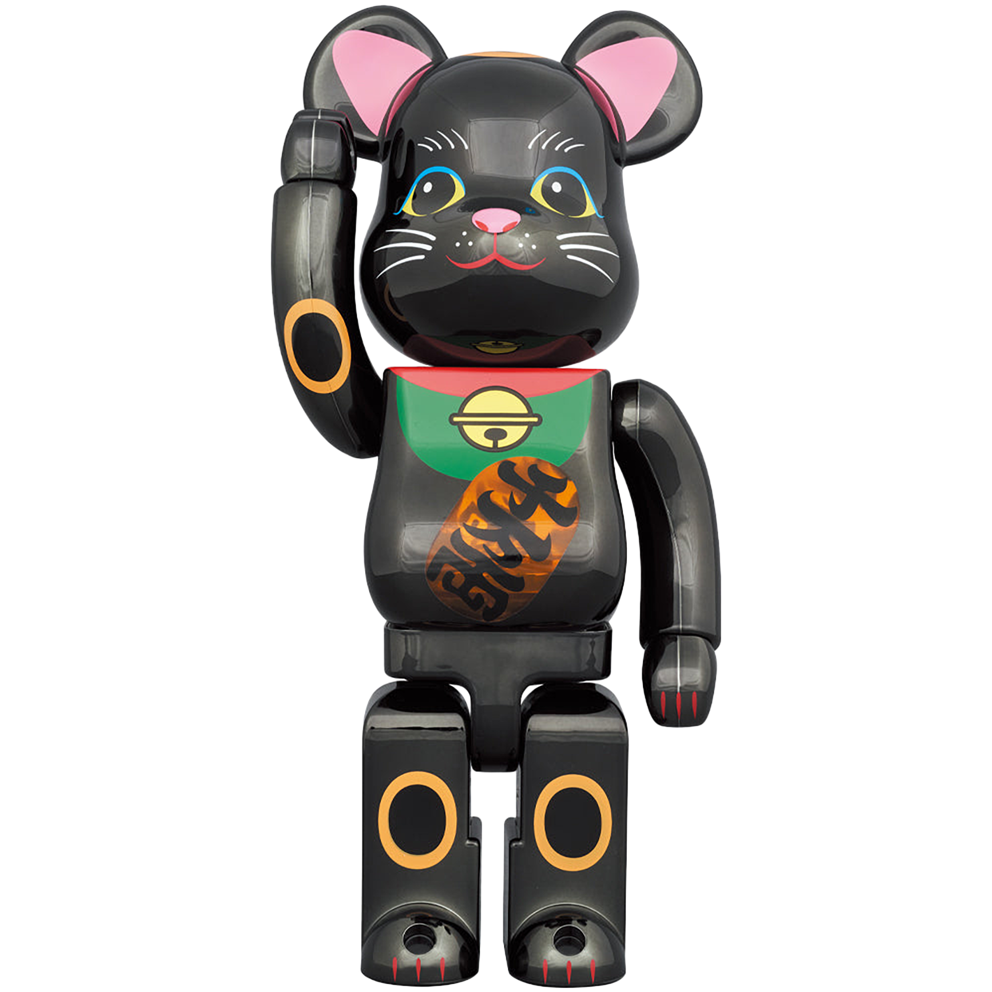 BE@RBRICK Maneki Neko Black Plated Luminous 400％