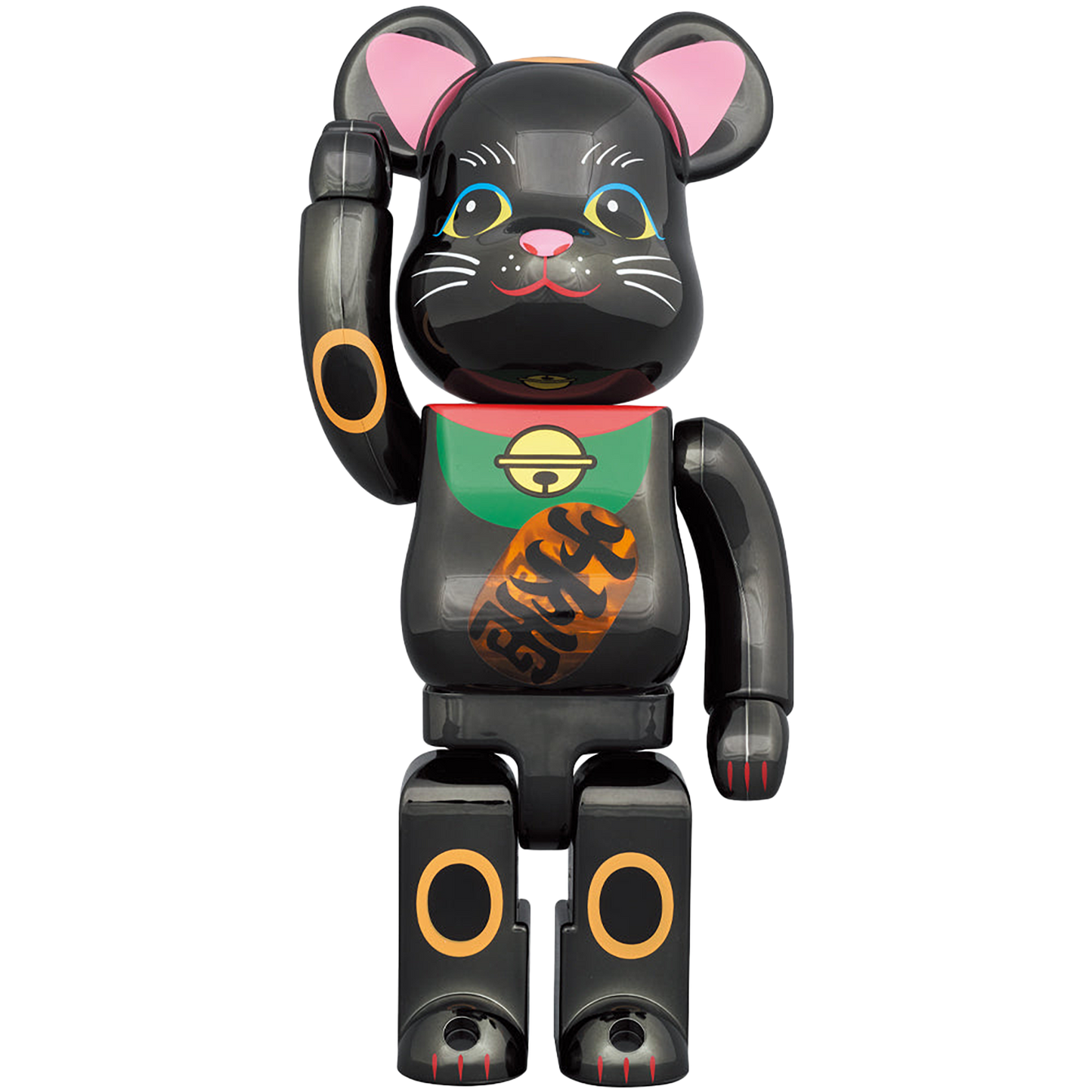 BE@RBRICK Maneki Neko Black Plated Luminous 400％