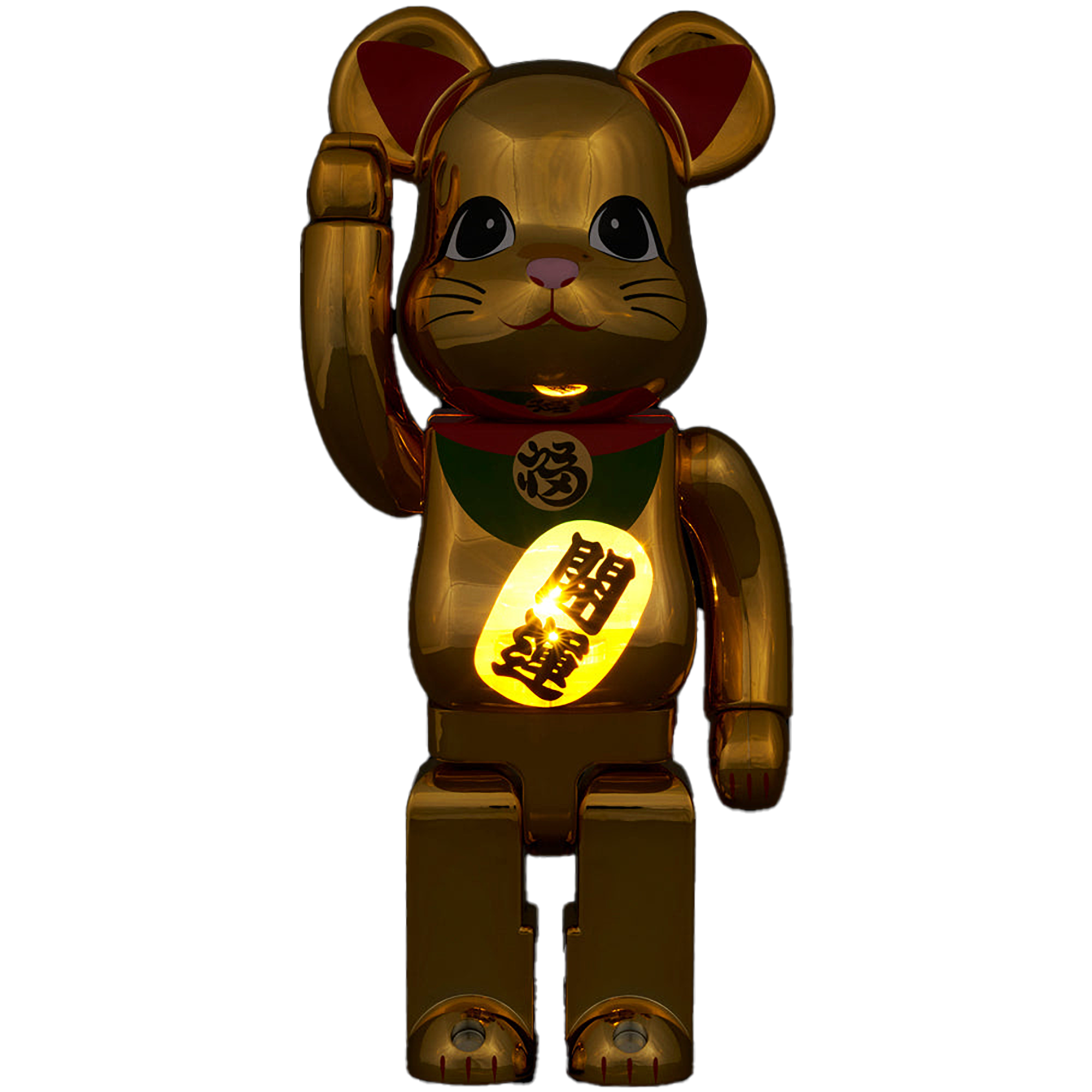 BE@RBRICK Manekineko Good Luck Gold Plated Luminous 400%
